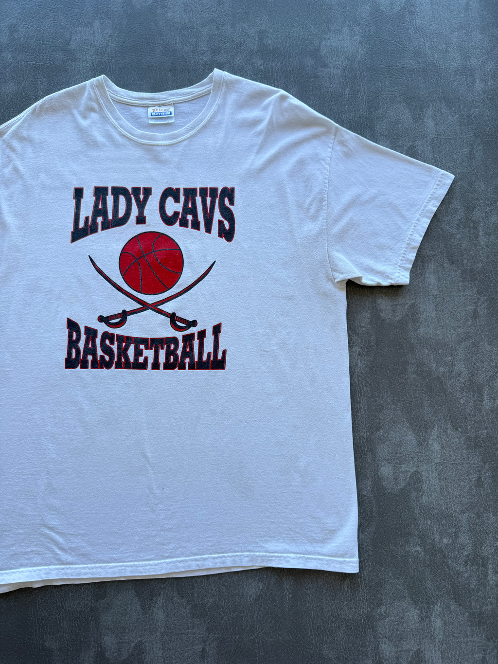 White Lady Cavs Basketball 90's Vintage Graphic T-Shirt - XL