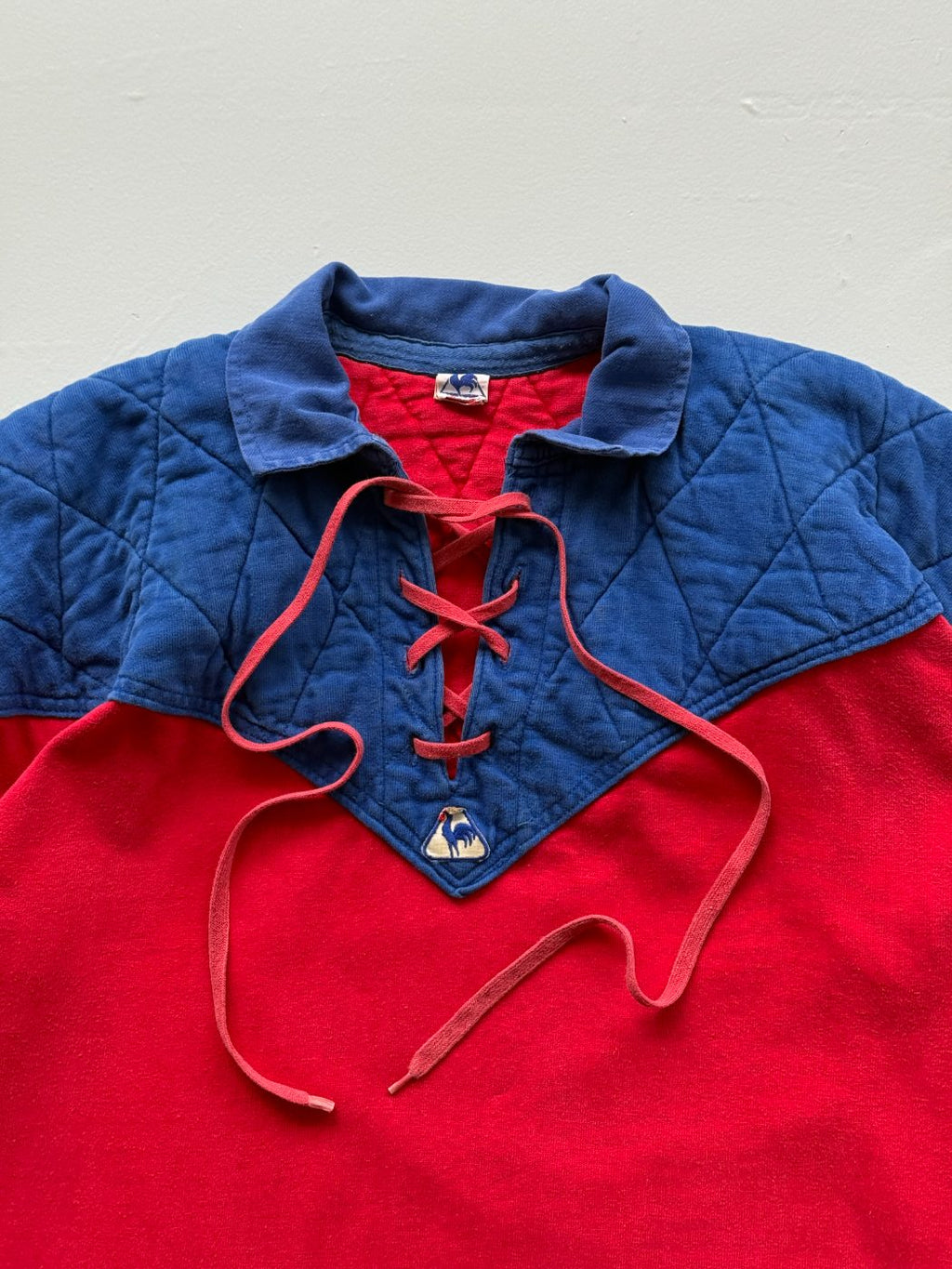 Le Coq Sportif Padded 70s Vintage Rugby Polo Jersey - Small/Medium