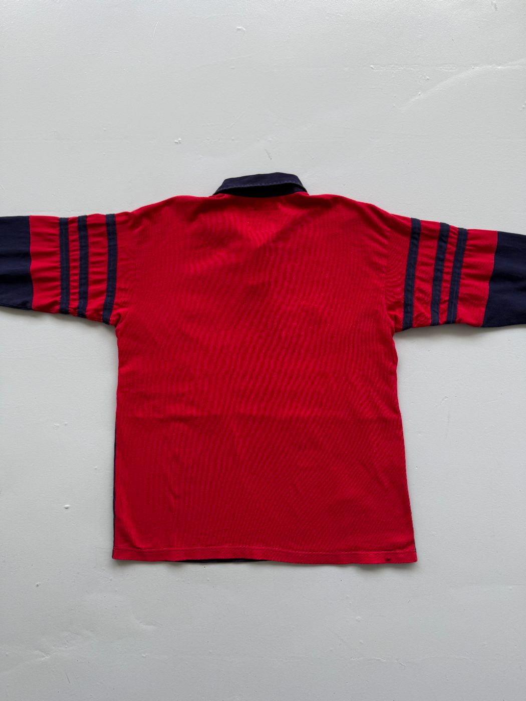 Cotton Traders England Rose Vintage Long Sleeve Rugby Polo Jersey - Large