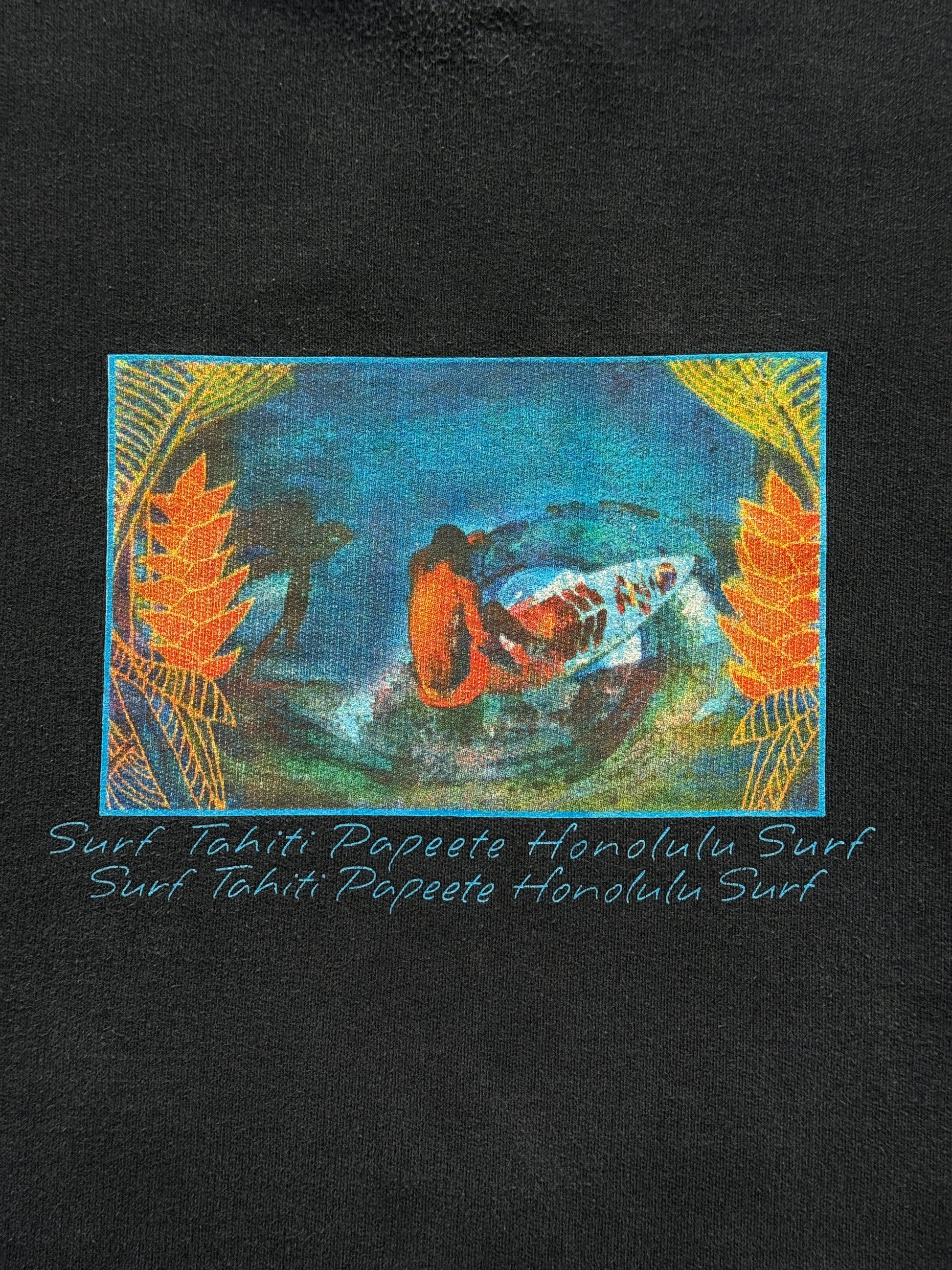 Atlas For Men Surf Tahiti Papeete Honolulu 90's Vintage Sweatshirt - XL