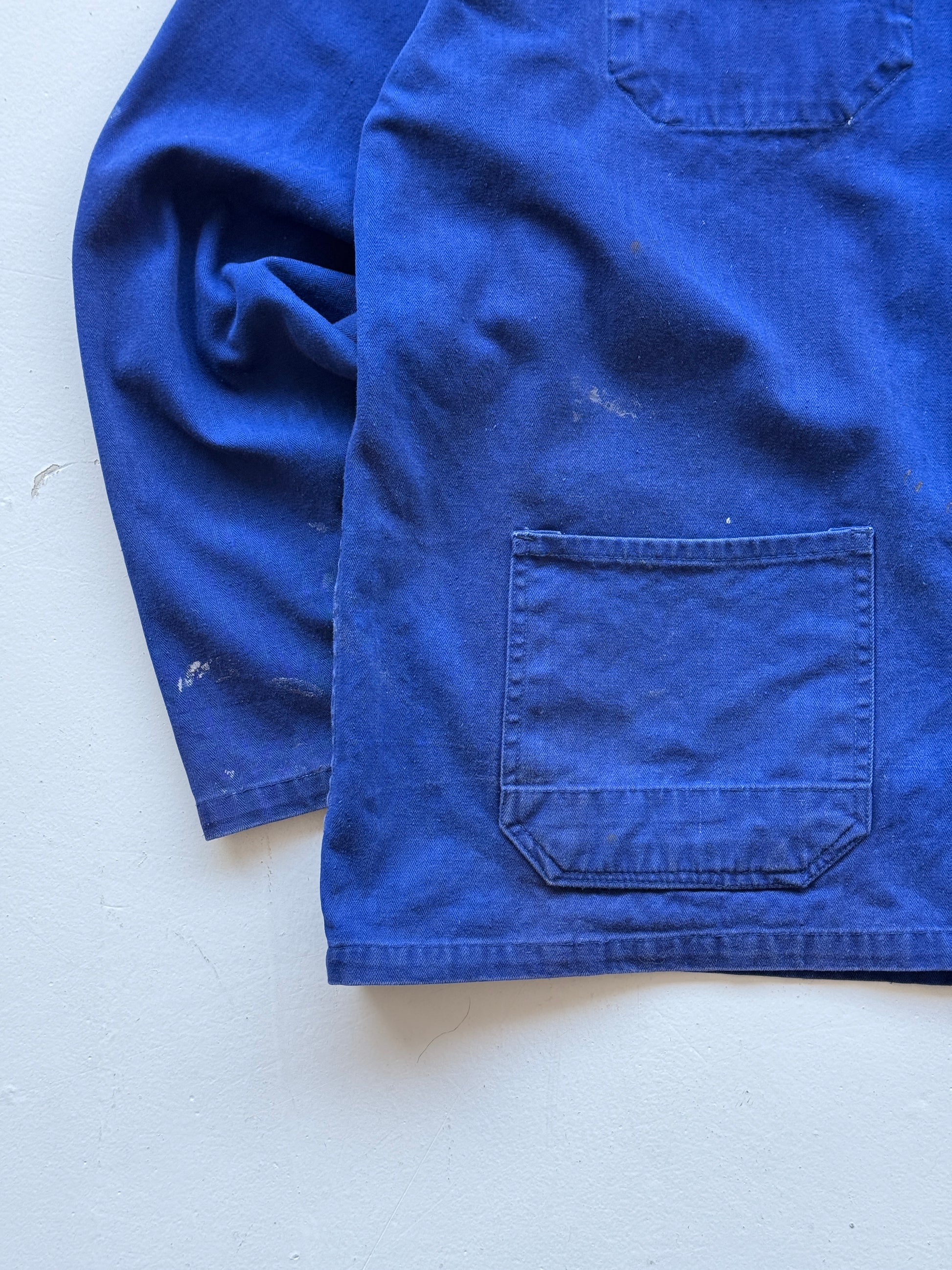 Navy French Herringbone Twill Workwear 80’s Vintage Chore Jacket CH030 - Large