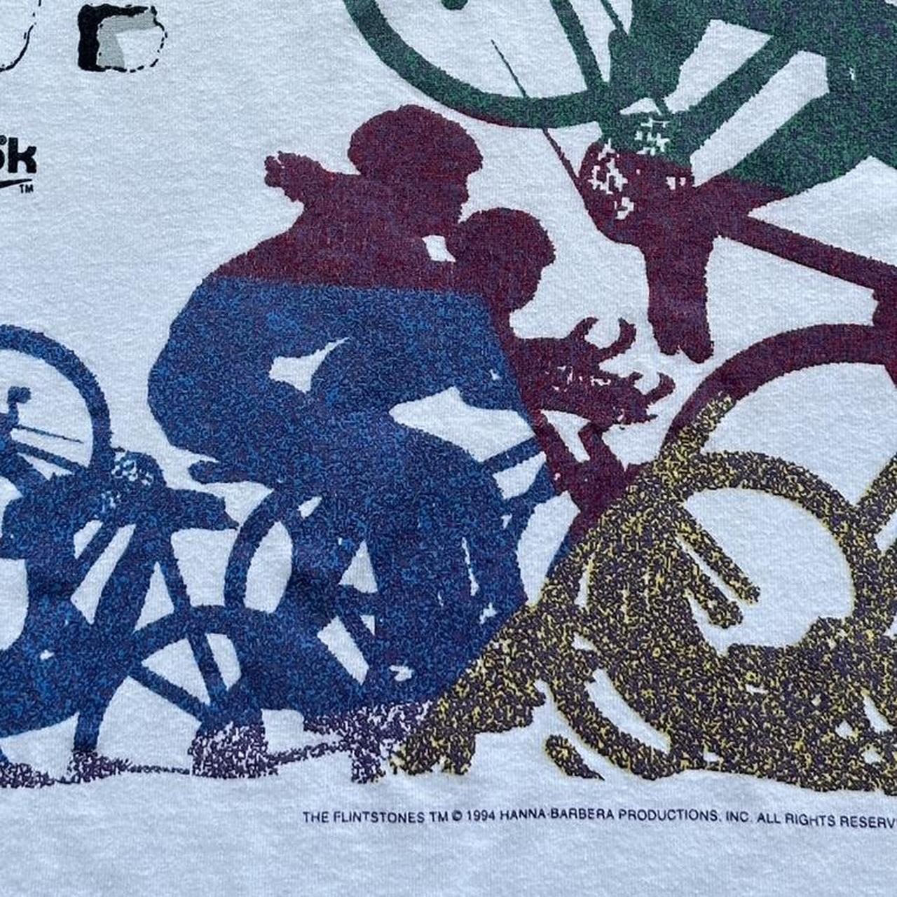 White Reebok The Flintstones Cycling Vintage 90s Rare T-shirt - XL