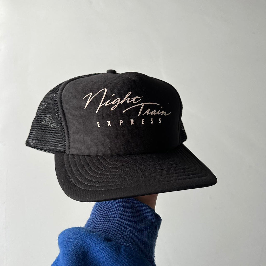 Black Night Train Express Vintage Foam and Mesh SnapBack Trucker Cap