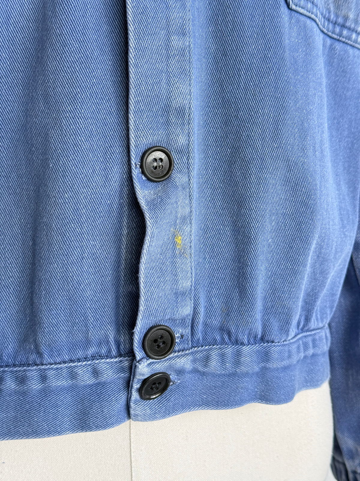 Blue French 1960s Vintage Cropped Workwear Chore Jacket CH491 - XS/S