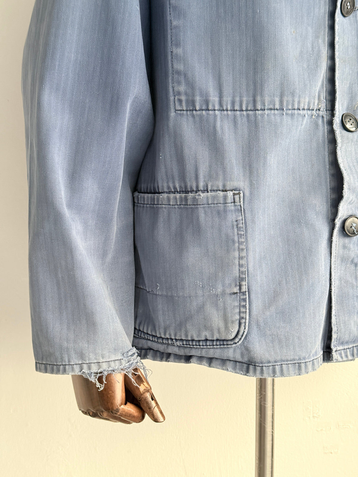 Faded Blue Pionier Vintage Workwear Chore Jacket CH549 - Medium