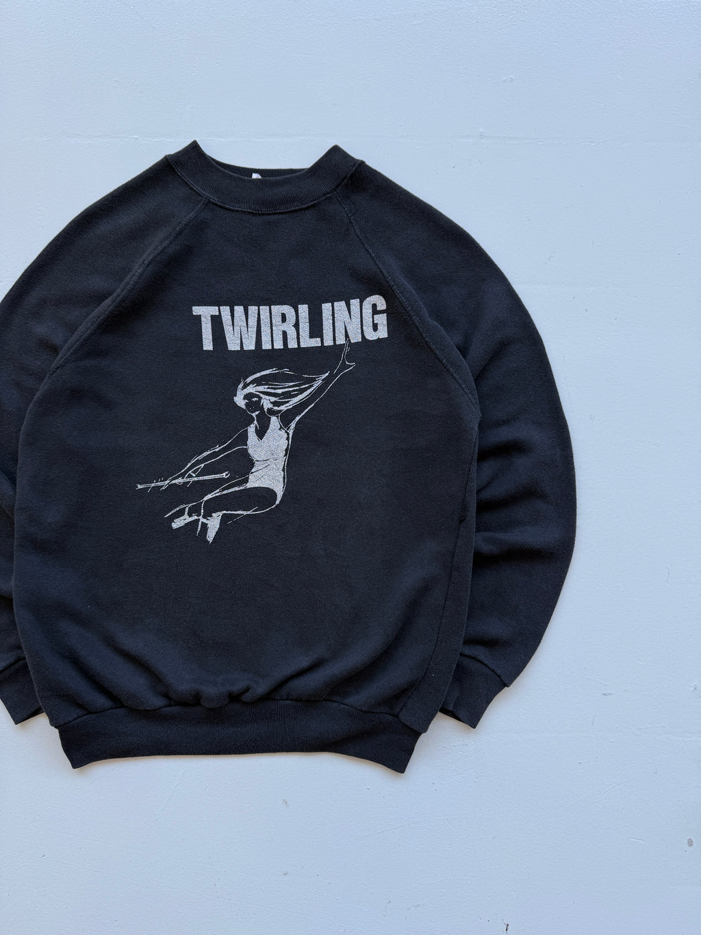 Black Twirling 90's Vintage Graphic Sweatshirt Jumper - Small