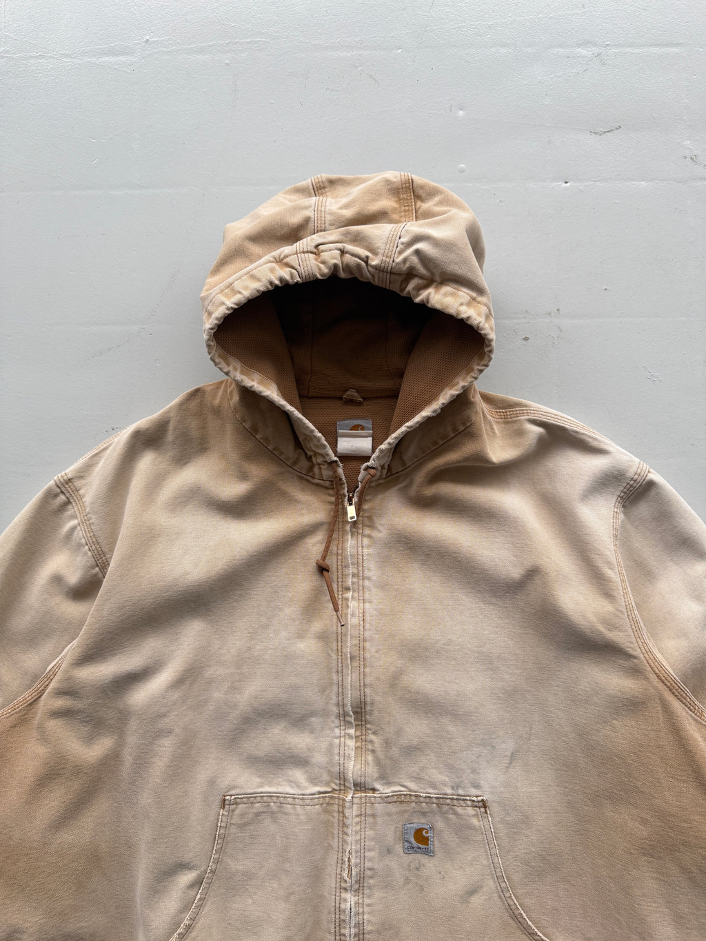 Faded Cream Carhartt 90's Vintage Canvas Active Jacket - 3XL
