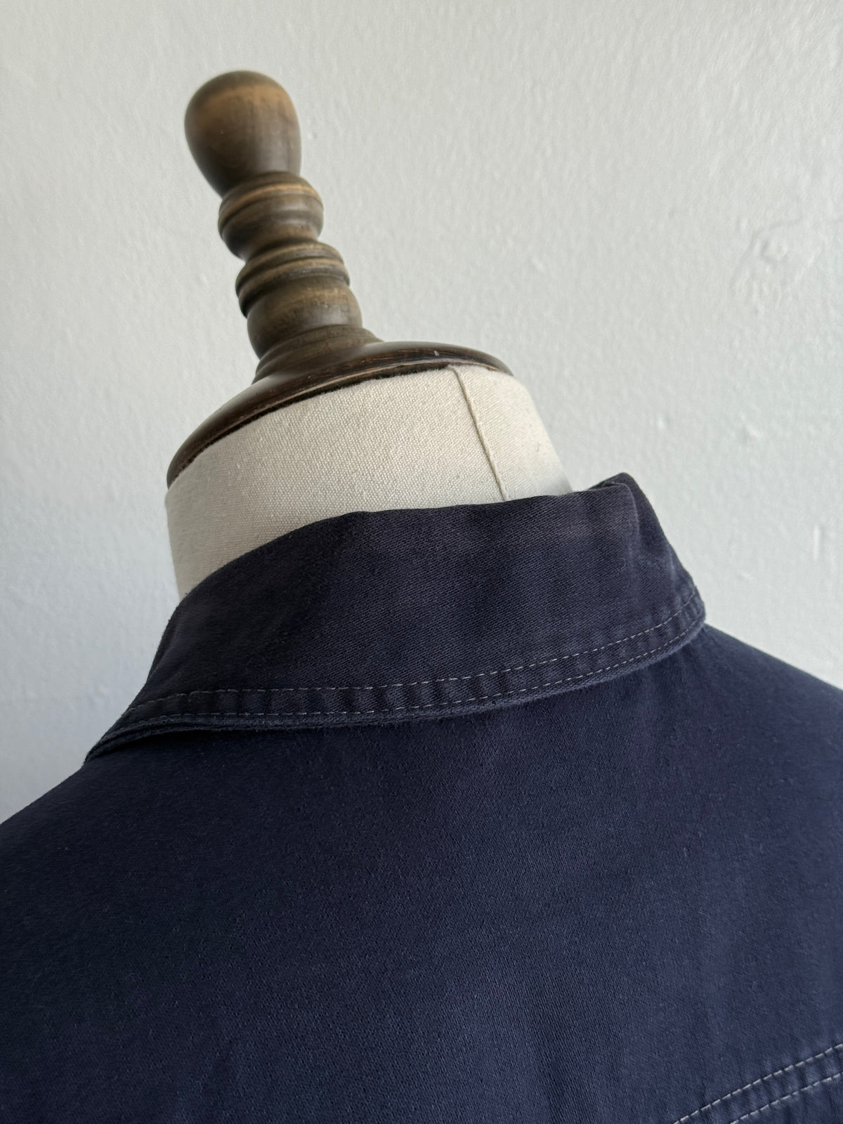 Black / Dark Navy Moleskin Cotton 90's Vintage Workwear Chore Jacket CH471 - XL