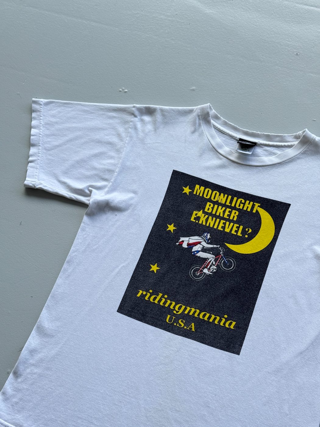 USA Evel Knievel 'Moonlight Biker' 90's Vintage Graphic T-Shirt - Small
