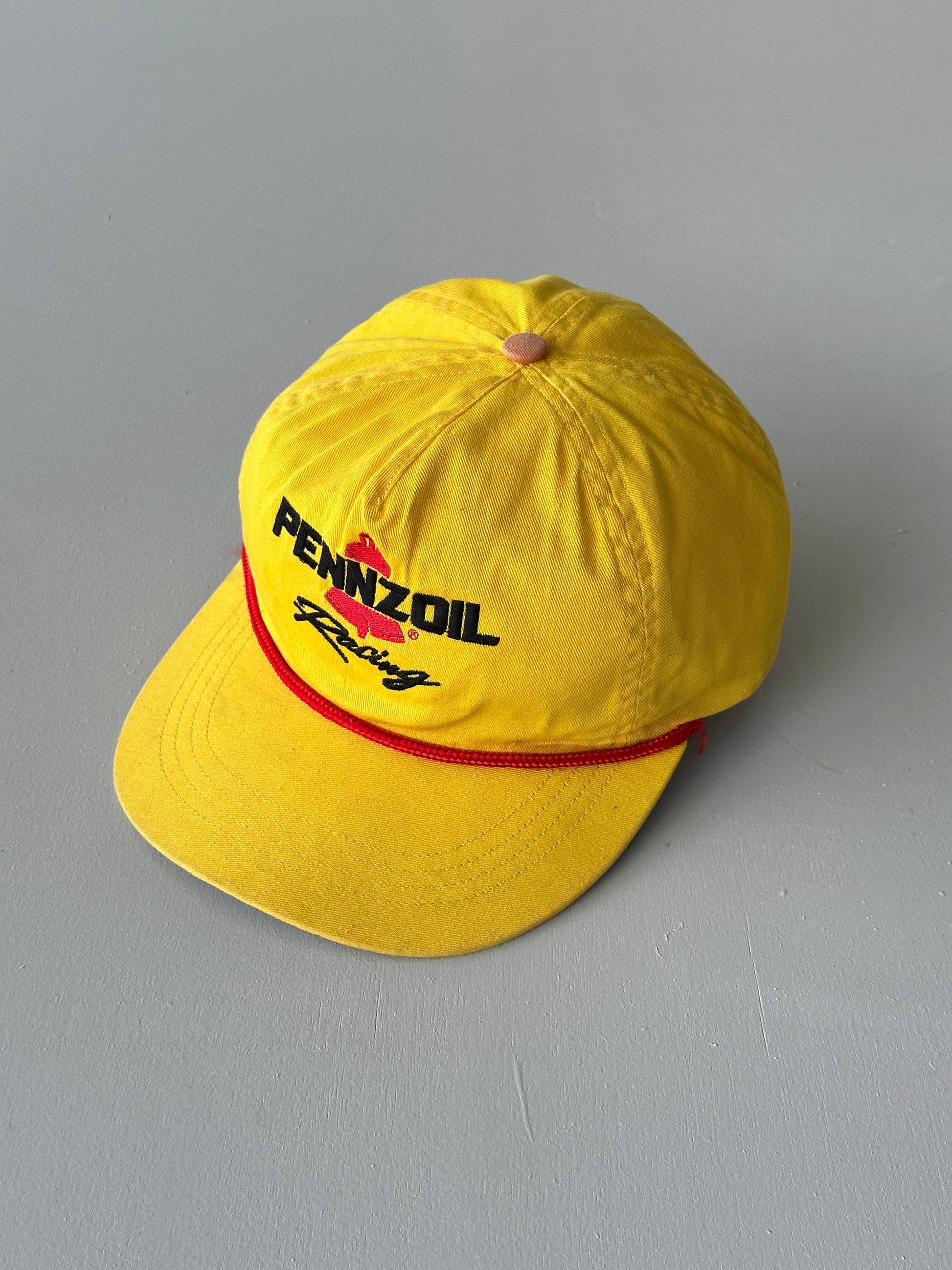 Yellow Pennzoil Racing 90's Vintage SnapBack Trucker Cap