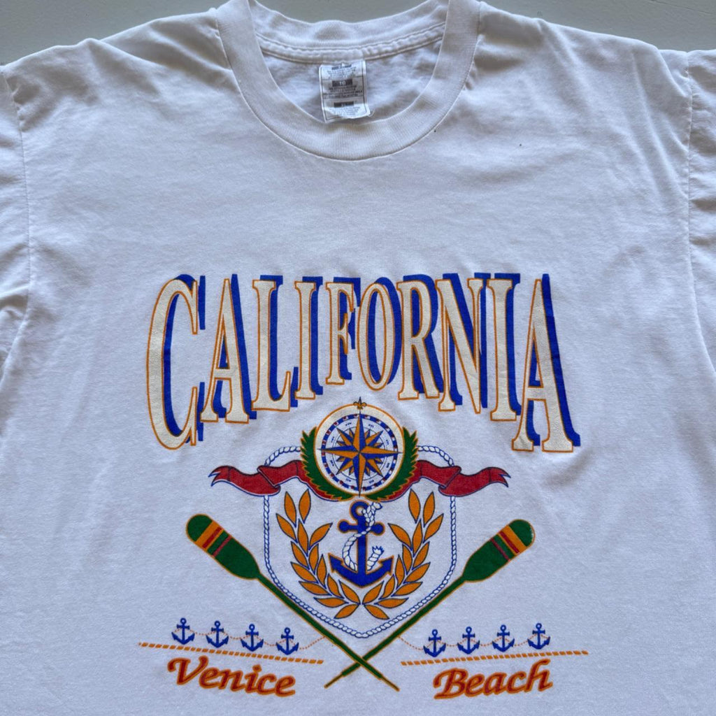 White Venice Beach California Vintage 90s T-shirt - XL