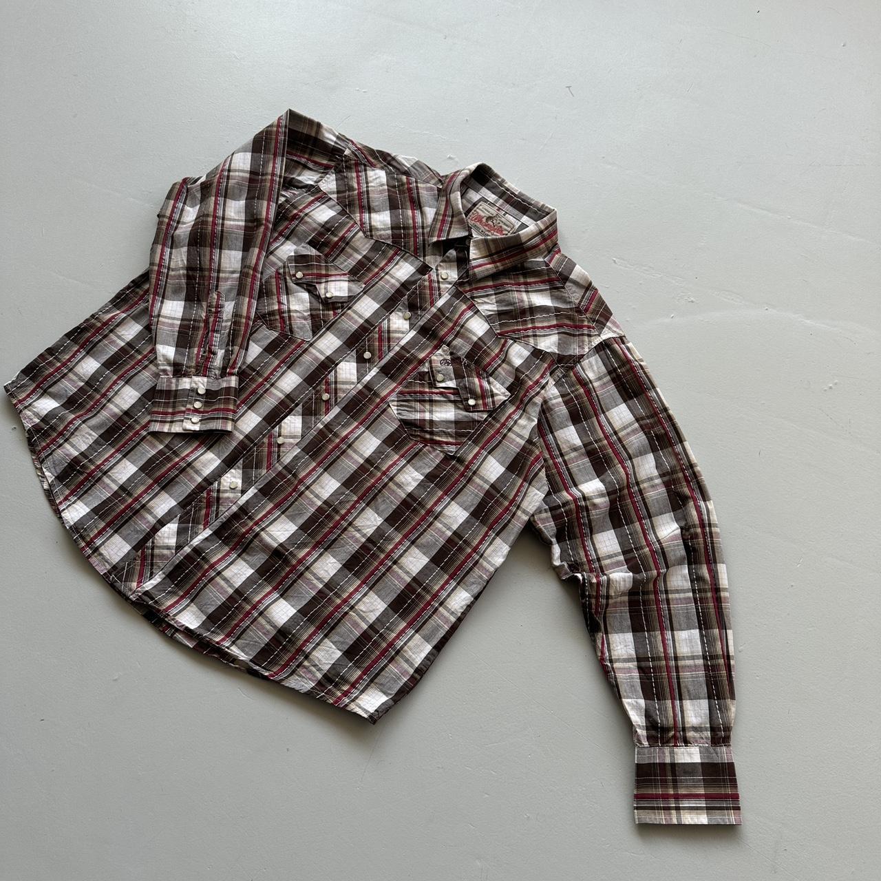 Wrangler Brown Patterned Western Vintage Shirt - XL