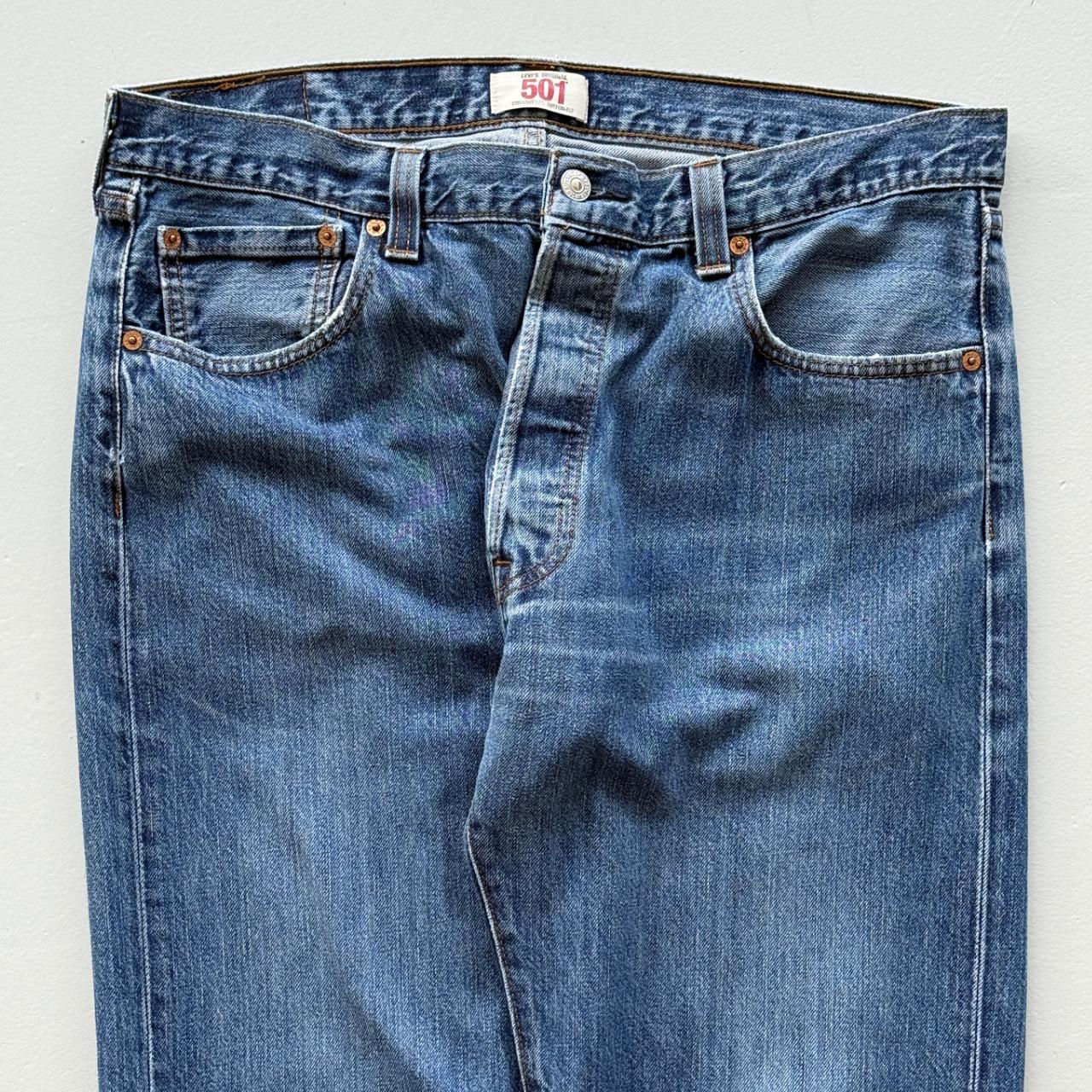 Blue Levi's 501 Denim 00's Vintage Jeans - 34” x 31”