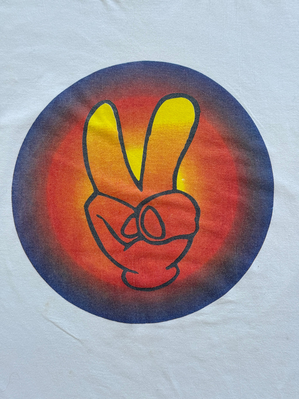 White Peace 90's Vintage Graphic T-Shirt - Large