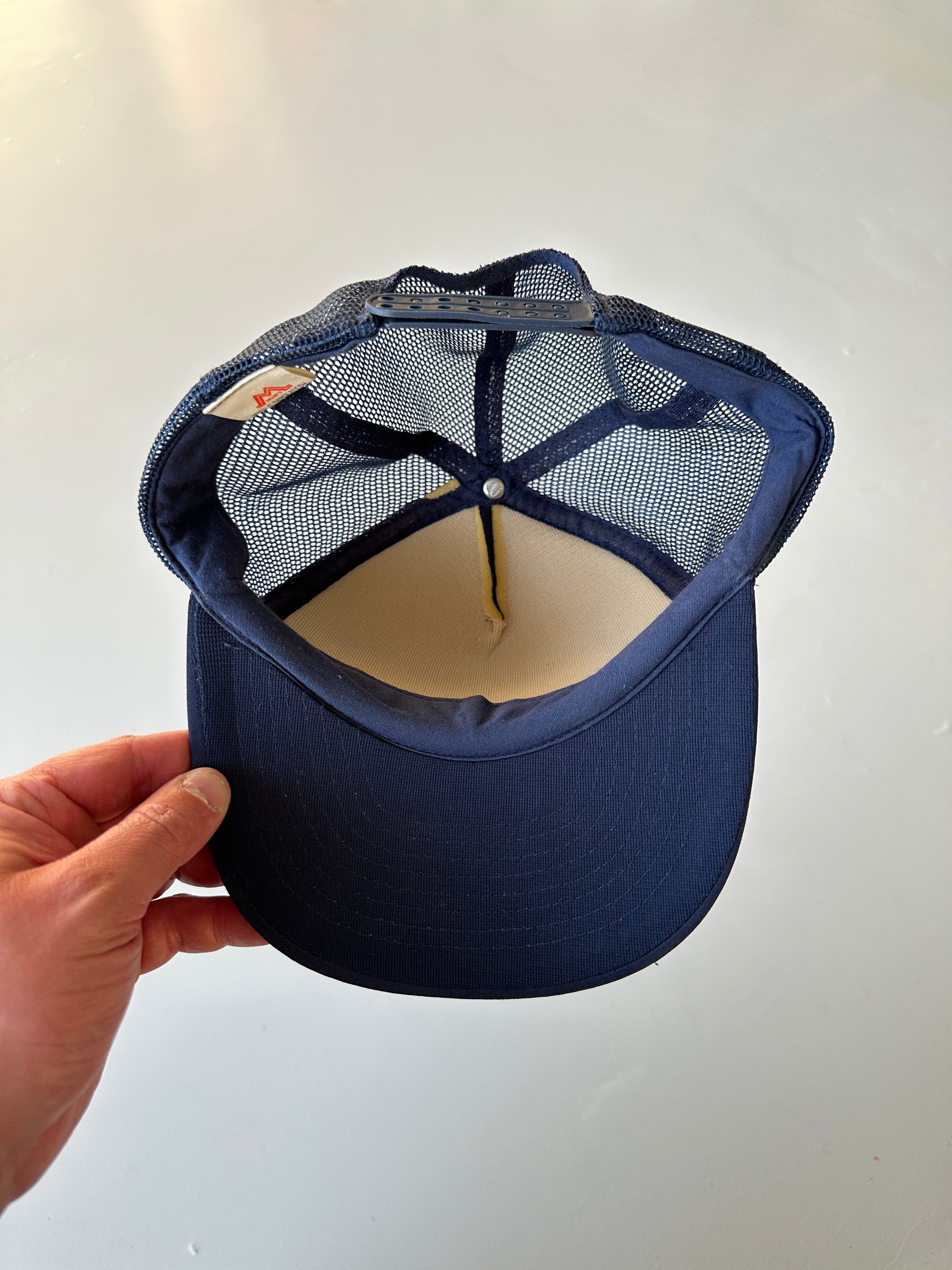 Navy Beatrice Cheese Vintage Foam & Mesh SnapBack Trucker Cap