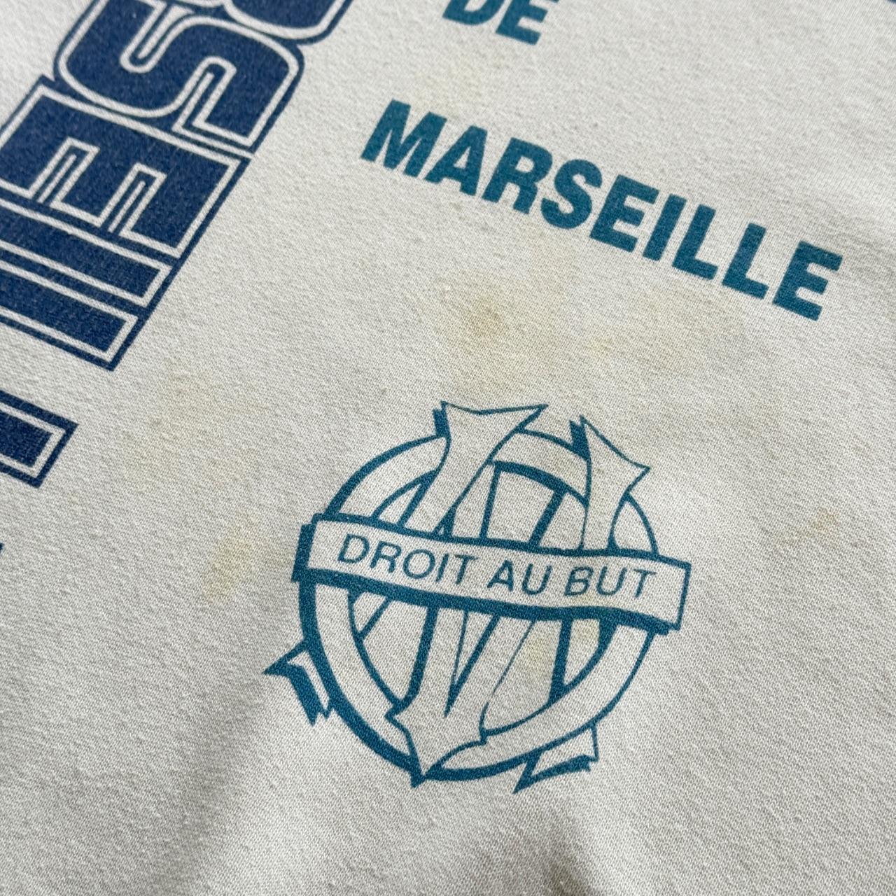White Marsielle Football 90s Vintage Graphic Sweatershirt - Small