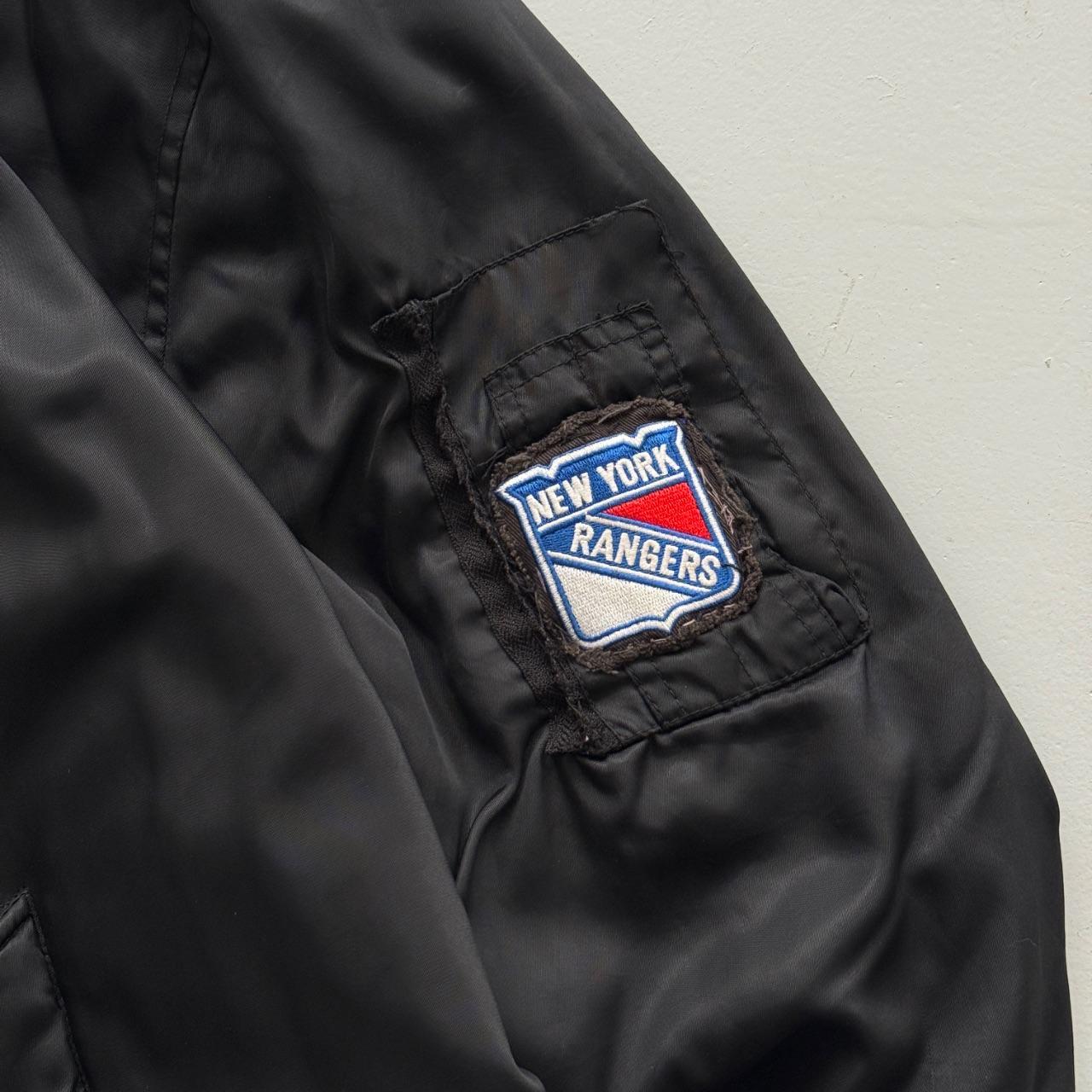 Black New York Rangers 90’s Vintage Bomber Jacket - XXL