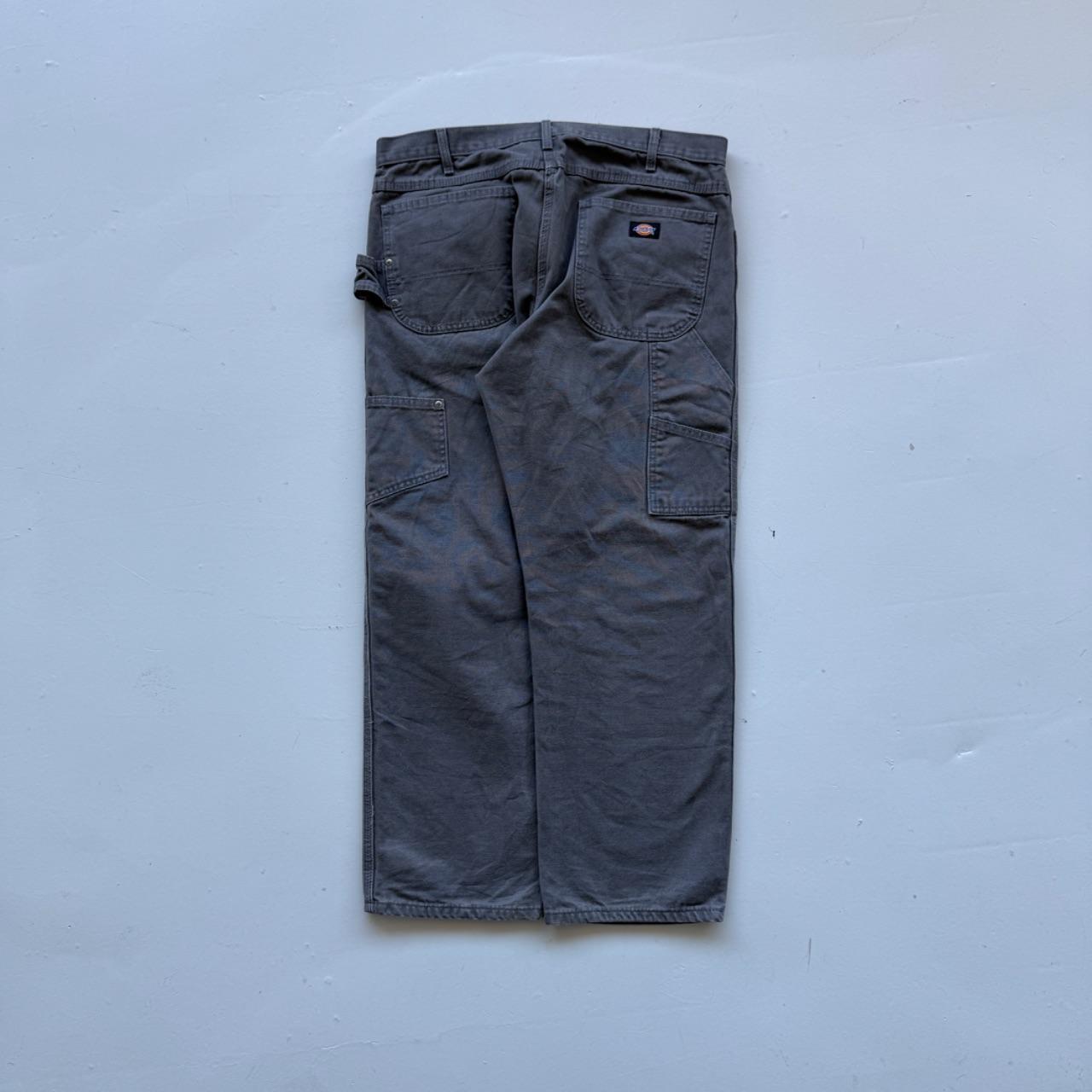 Grey Dickies Wide Leg 90's Vintage Carpenter Trousers - 36” x 29”