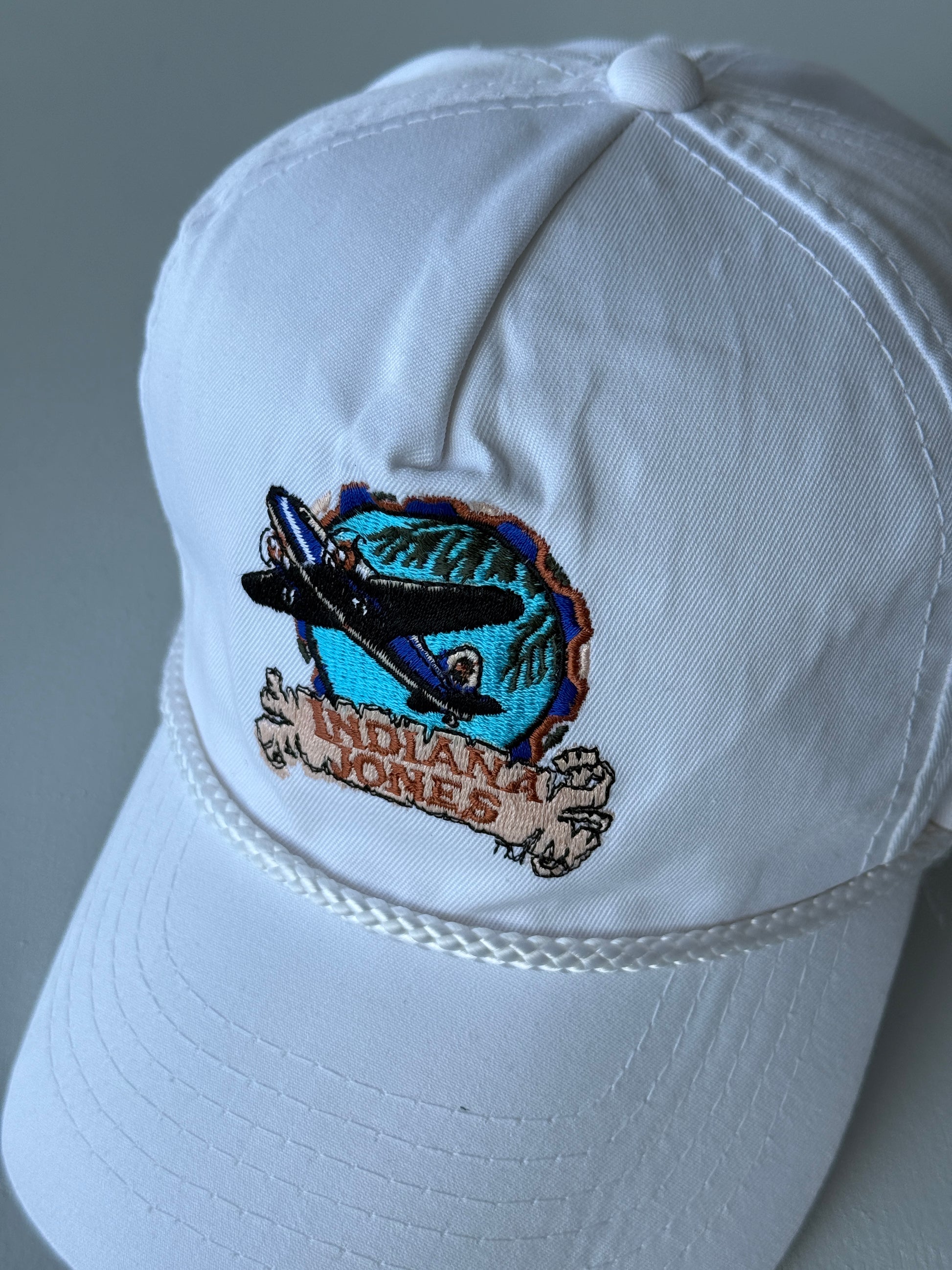 White Indiana Jones 90's Vintage Strapback Cap