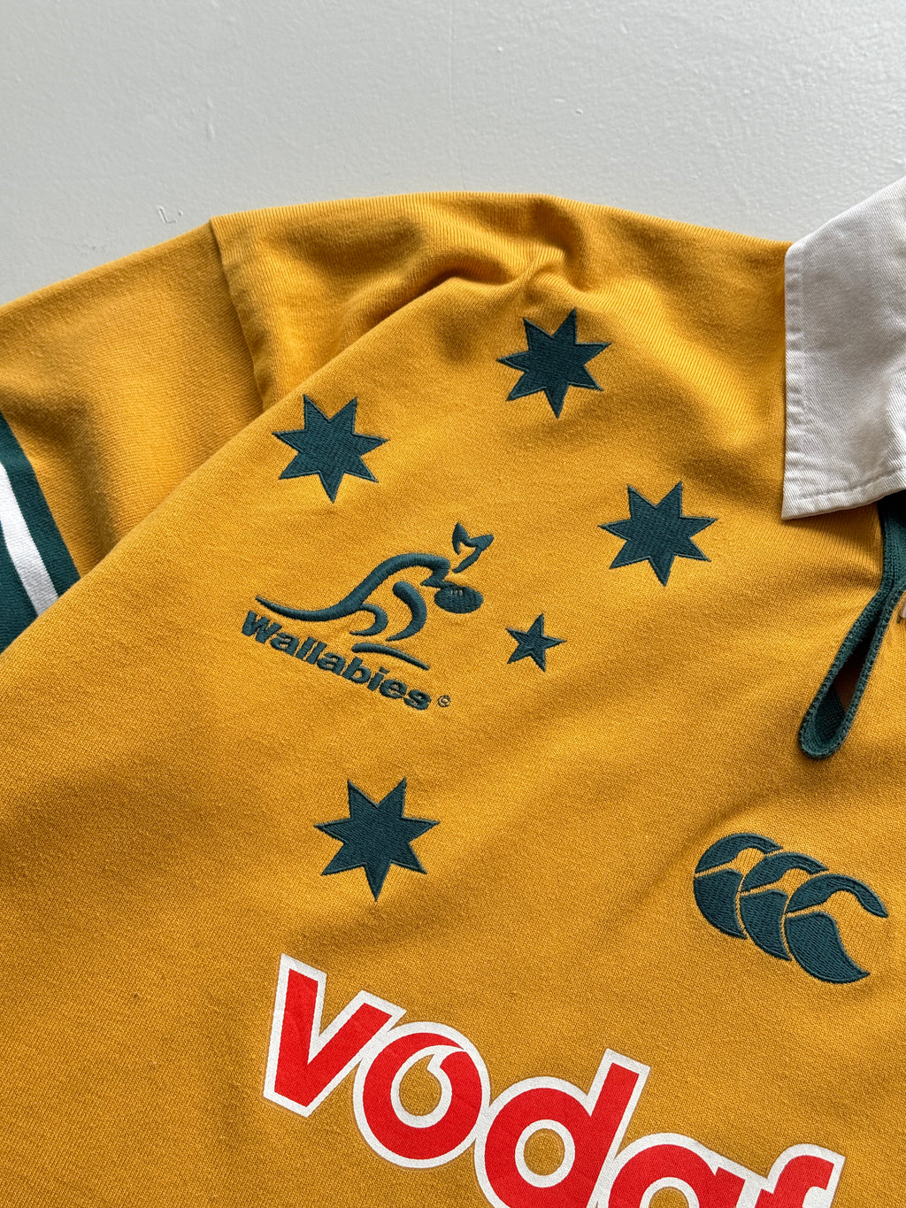 Yellow Australian Rugby 00s Vintage Canterbury Wallabies Long Sleeve Jersey - XL