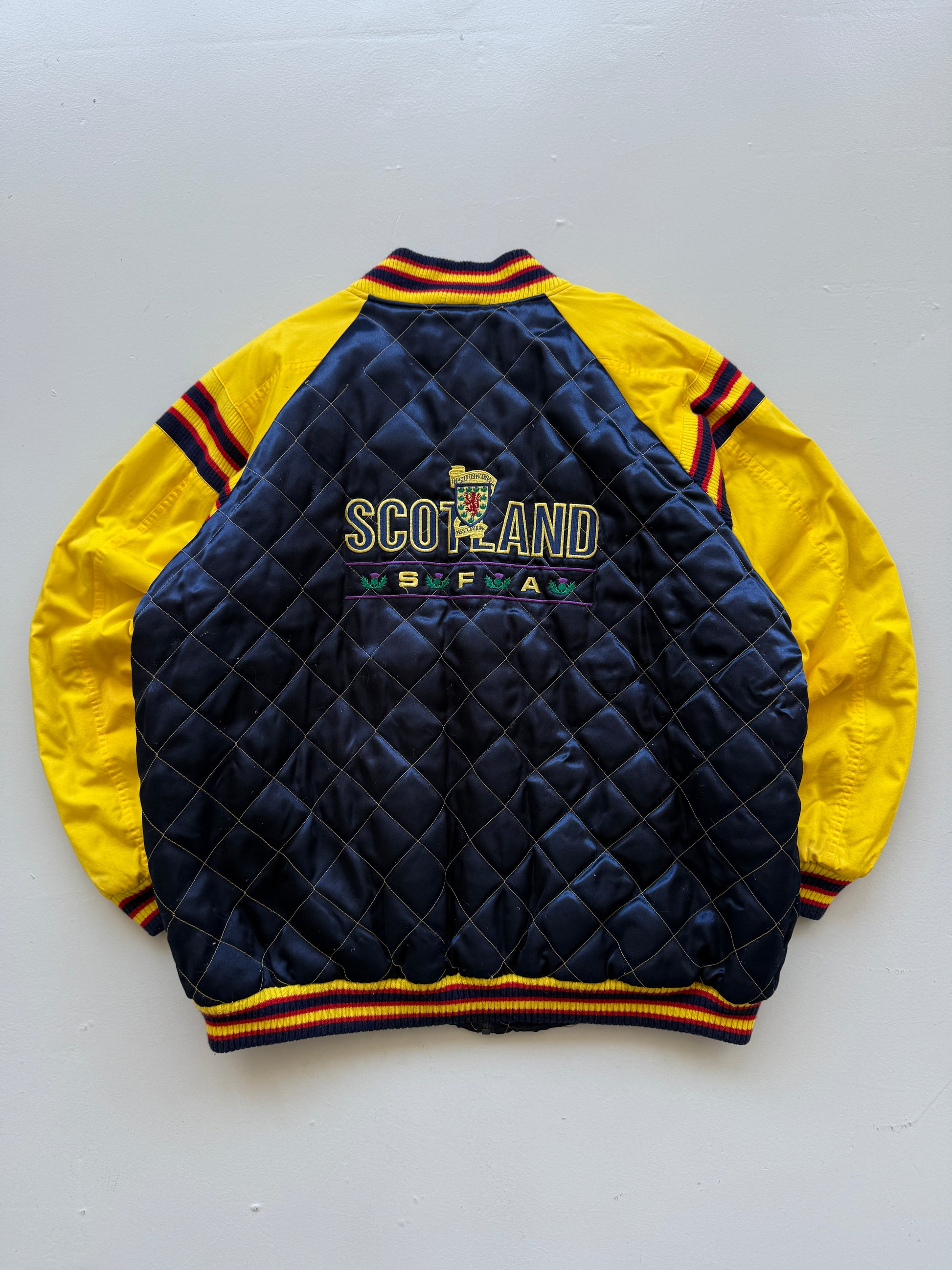 Umbro Scotland SFA 90's Vintage Quilted Bomber Jacket - XL