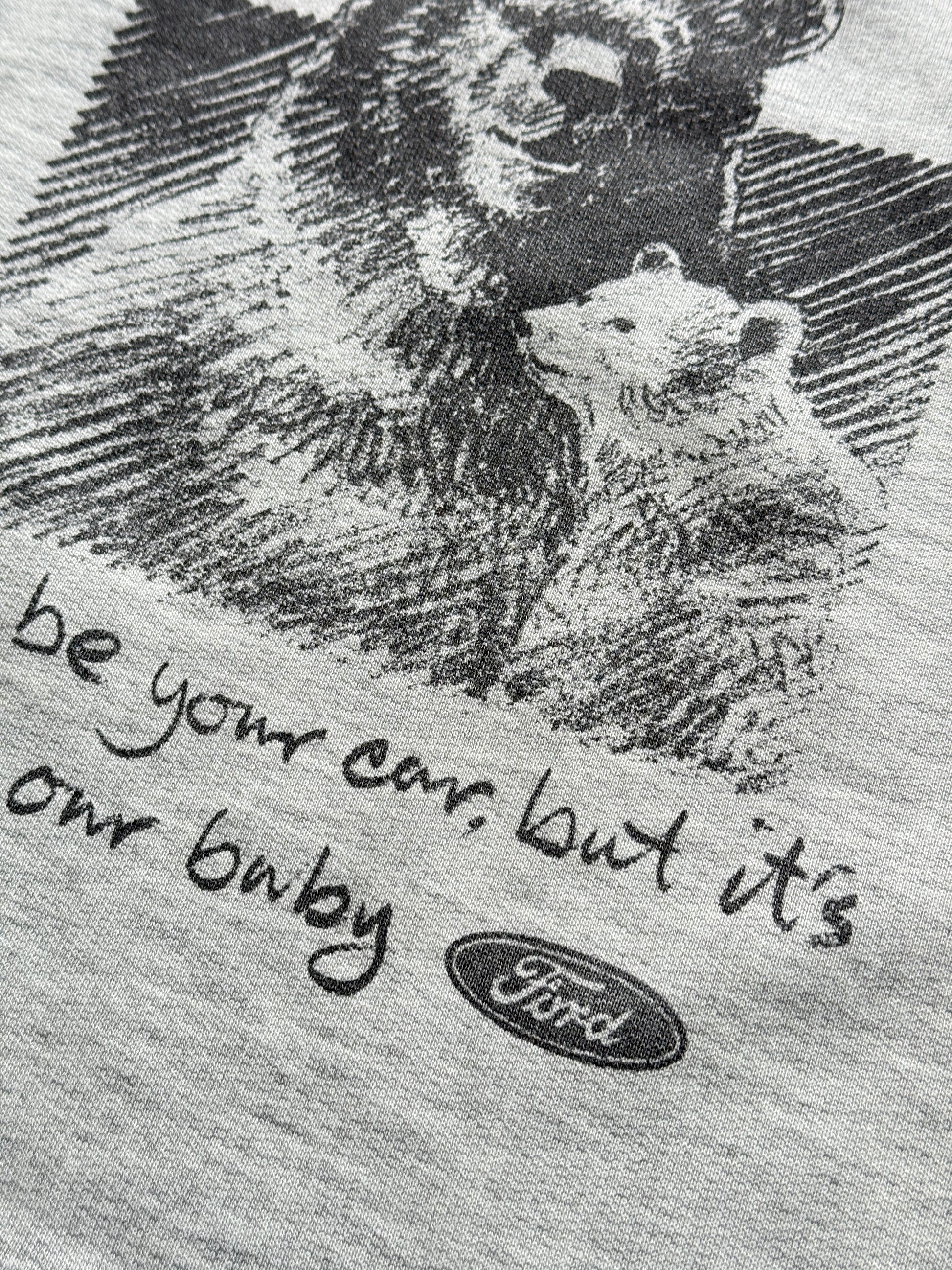 Grey Ford 90's Vintage Graphic Slogan Sweatshirt Jumper - Small