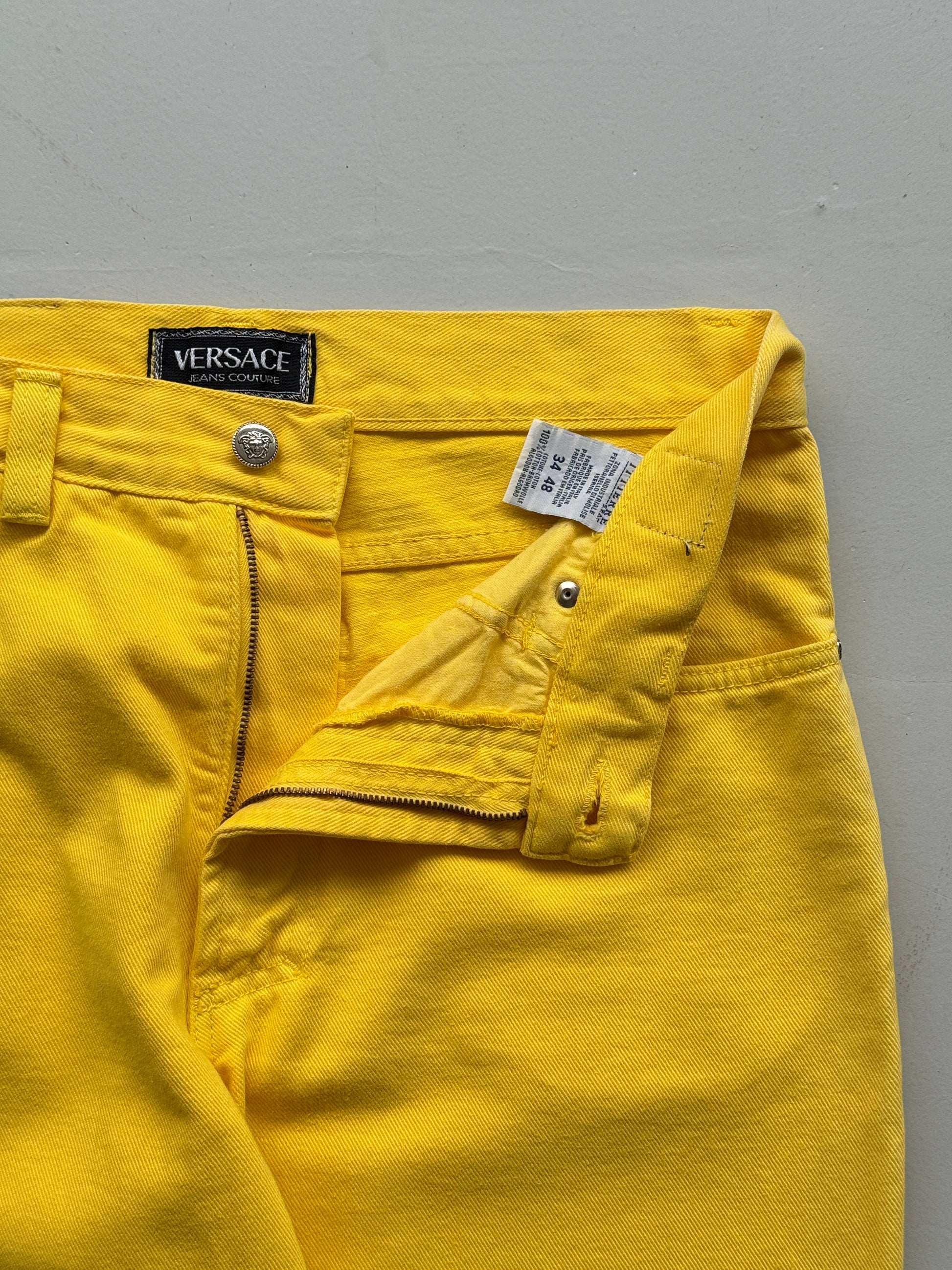 Yellow Versace 90's Vintage Jeans - W32 x L34