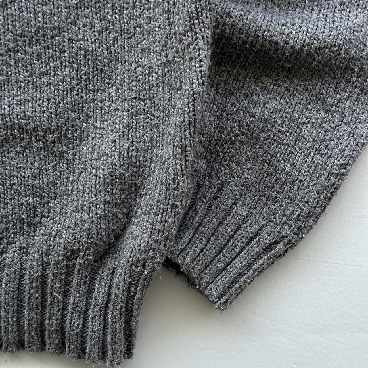 Grey Polo Ralph Lauren Knitted Chenille Cotton 90s Sweatshirt - Boxy Large