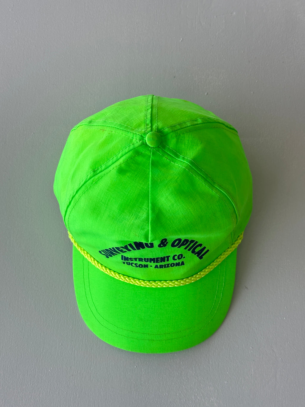 Neon Green Surveying & Optical 90's Vintage SnapBack Trucker Cap