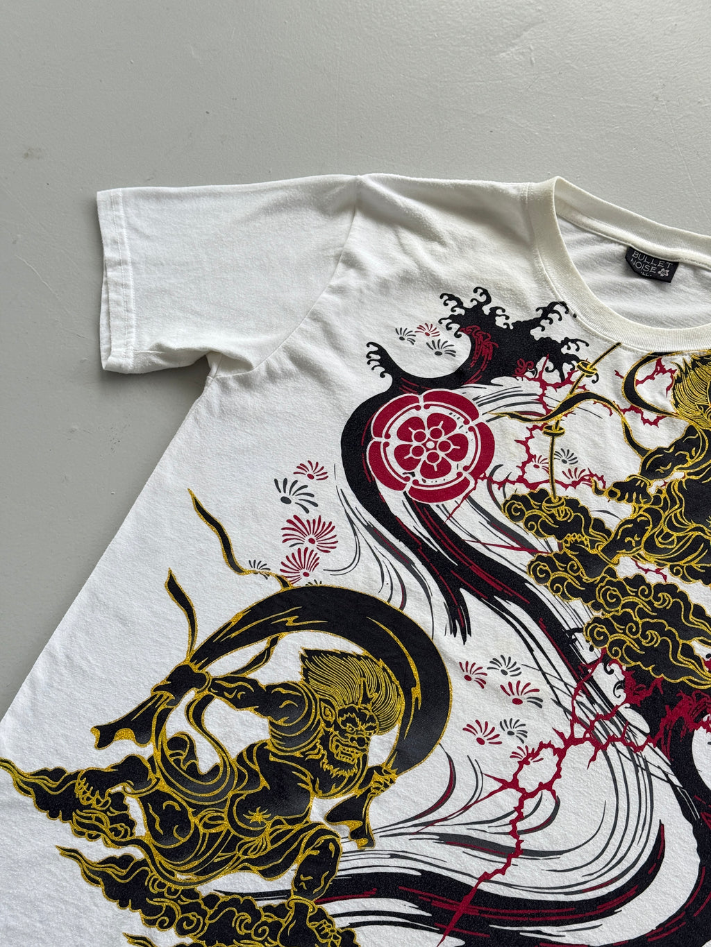 White Bullet Noise 00's Vintage Y2K Graphic T-Shirt - Large
