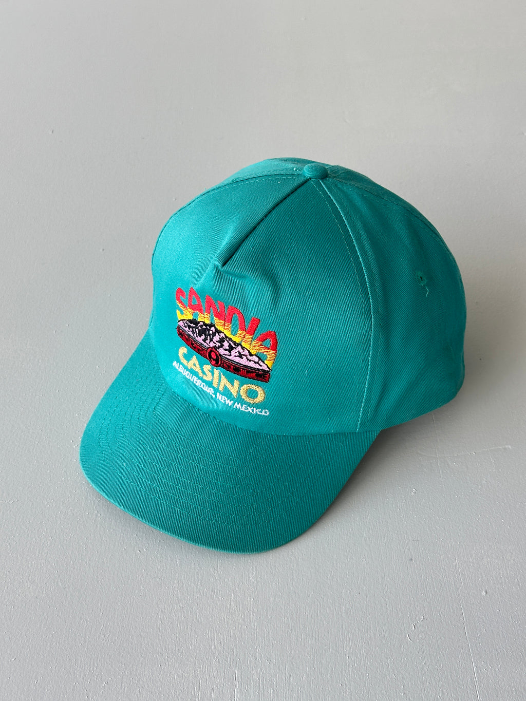 Teal Sandia Casino 90's Vintage SnapBack Trucker Cap