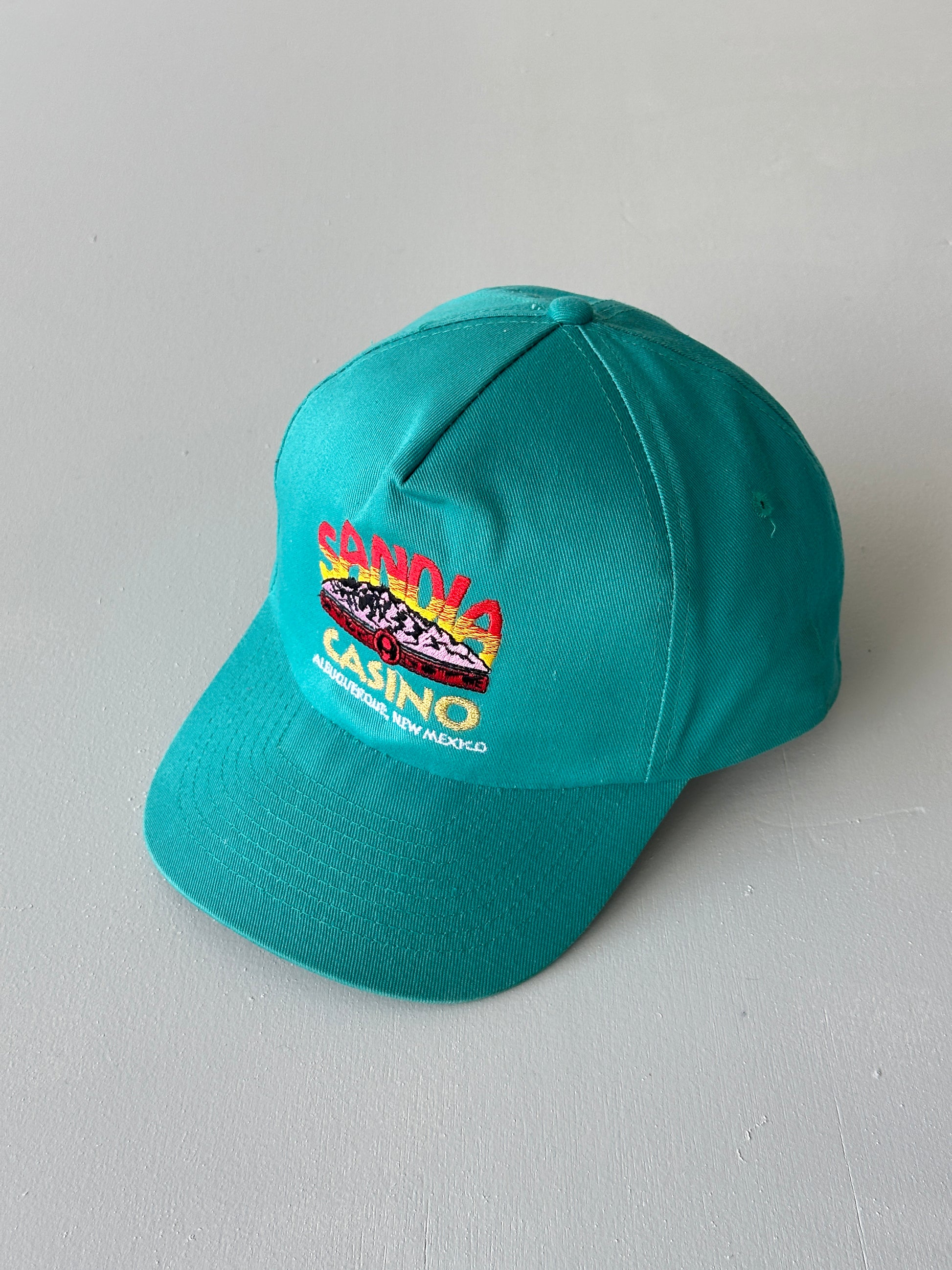 Teal Sandia Casino 90's Vintage SnapBack Trucker Cap