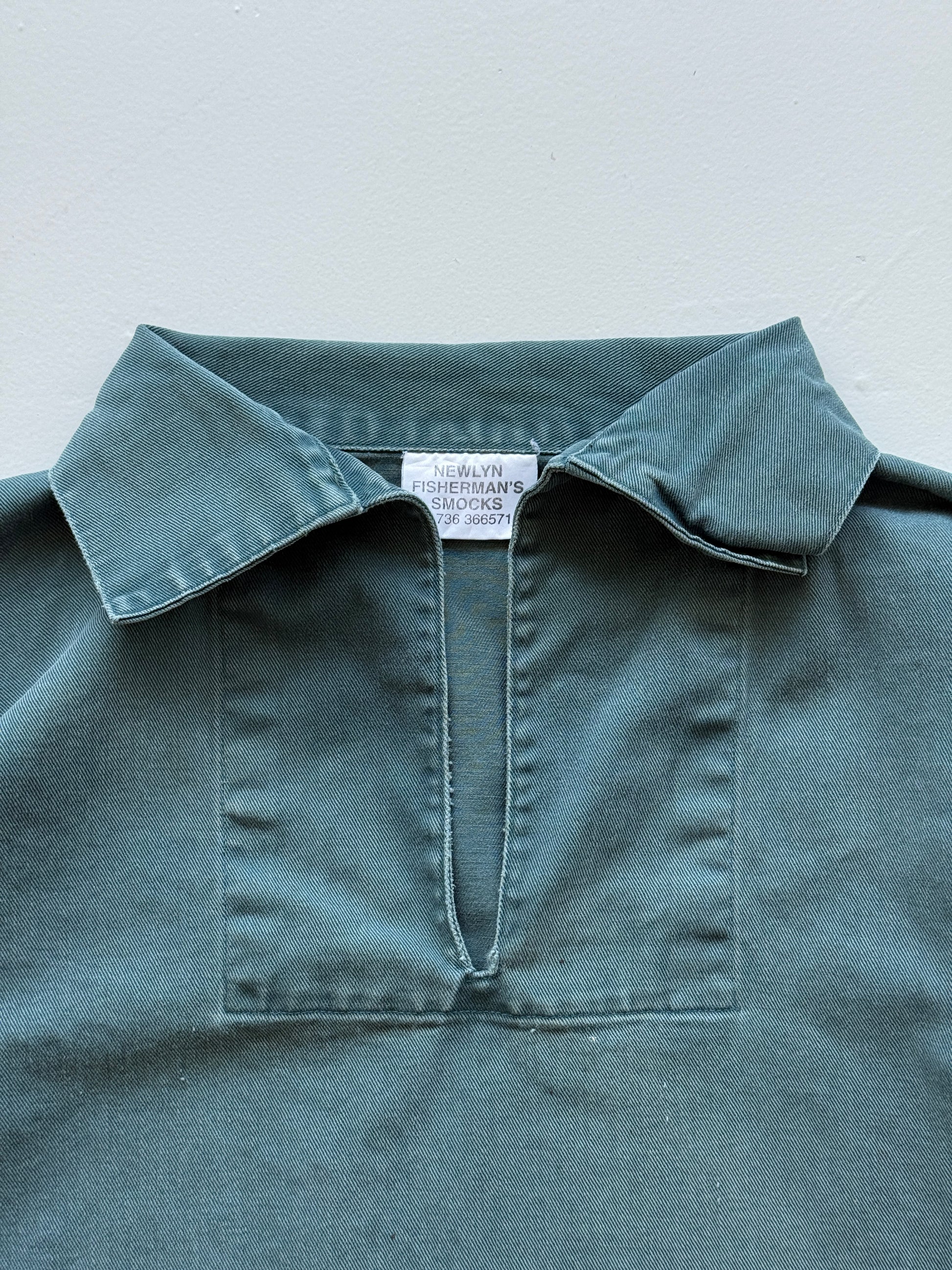 Newlyn Fisherman's Smocks Faded Green Vintage Fisherman Smock - XL