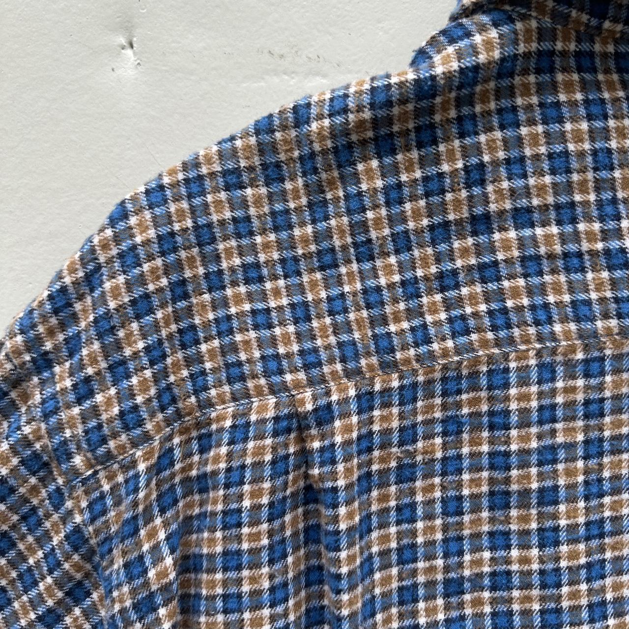 Blue Brown Checkered Basic Editions 90s Vintage Long sleeve - XL