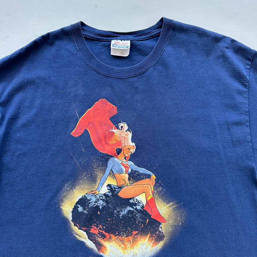 Navy Super Woman 00s Vintage T-shirt - XL