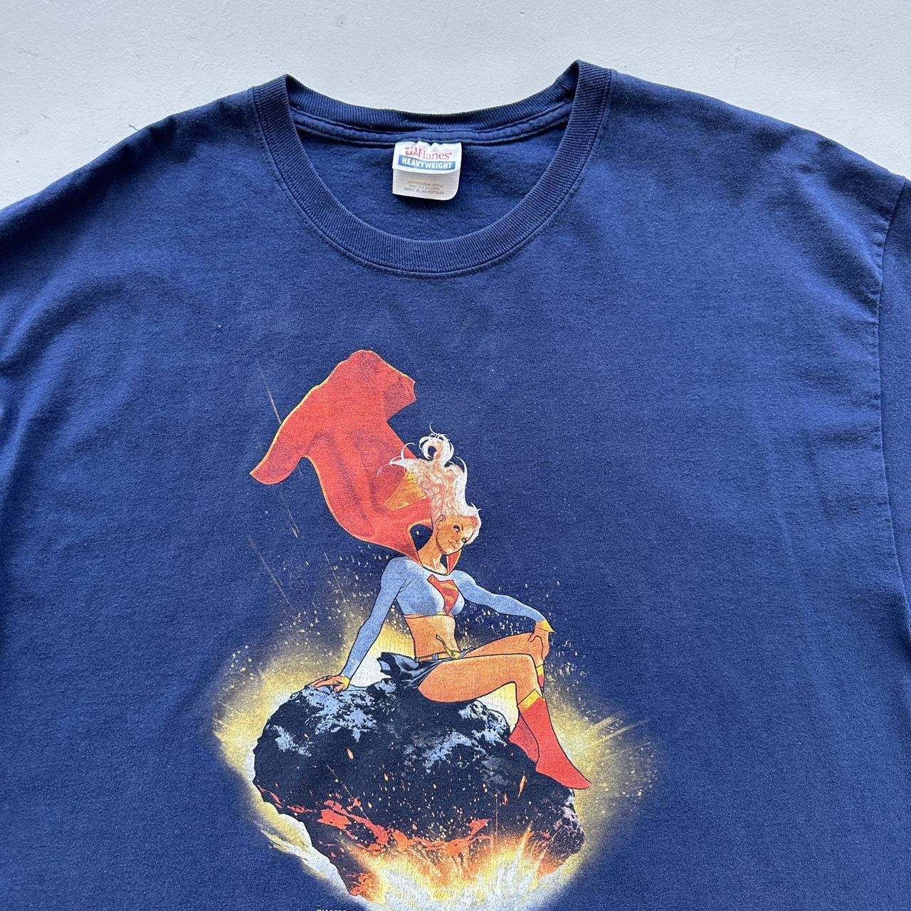 Navy Super Woman 00s Vintage T-shirt - XL