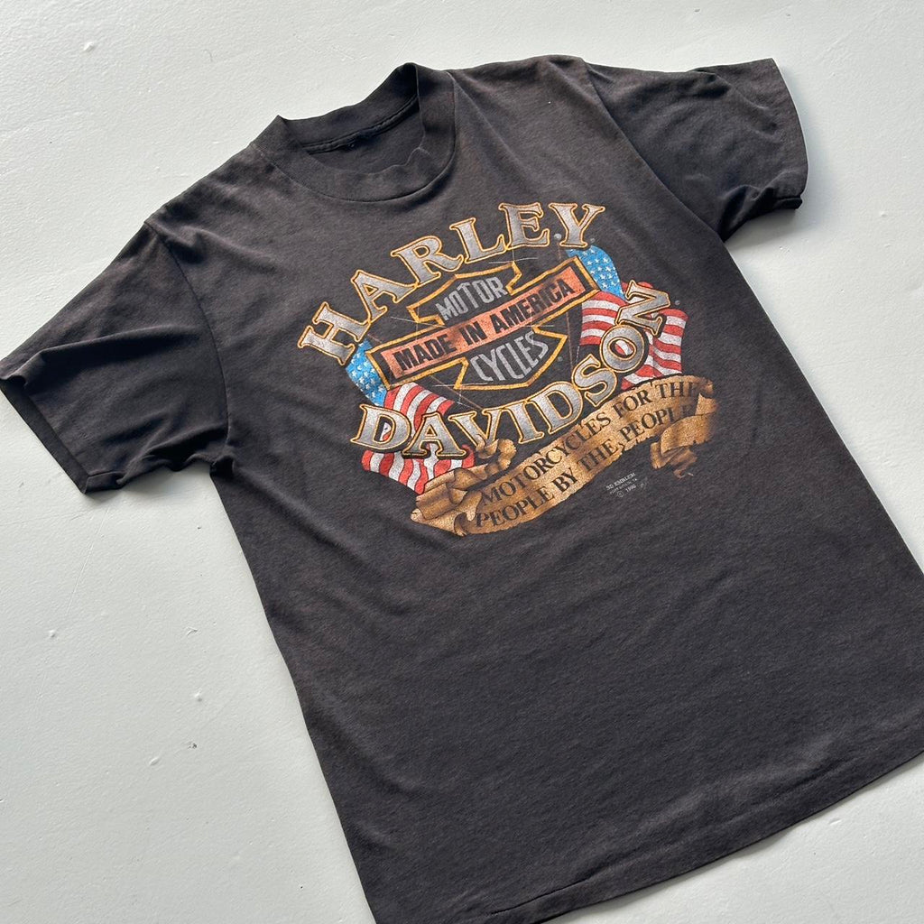 Black Harley Davidson 3D Emblem Rare 90’s Vintage T-shirt - Medium