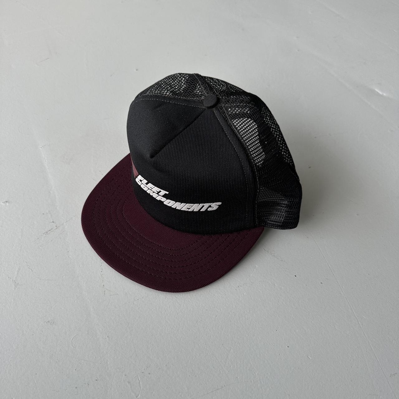 Black / Burgundy Fleet Components Mesh and Foam Trucker SnapBack Cap