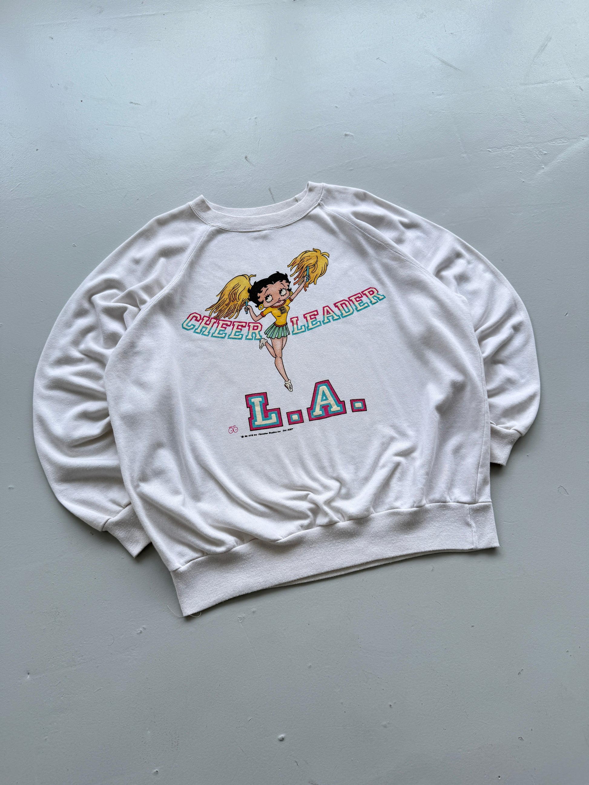 Betty Boop L.A. Cheerleader 80's Vintage Sweatshirt - XL