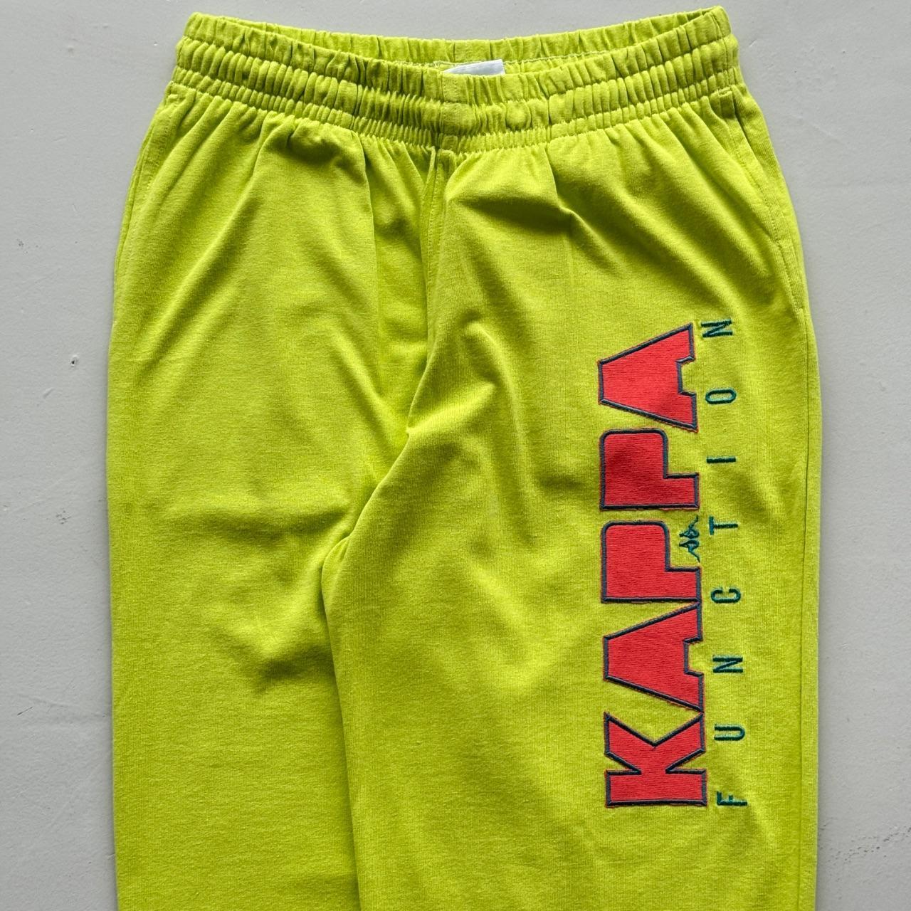 Lime Green Kappa 90’s Dead-stock Tracksuit Jogging Bottoms - Medium