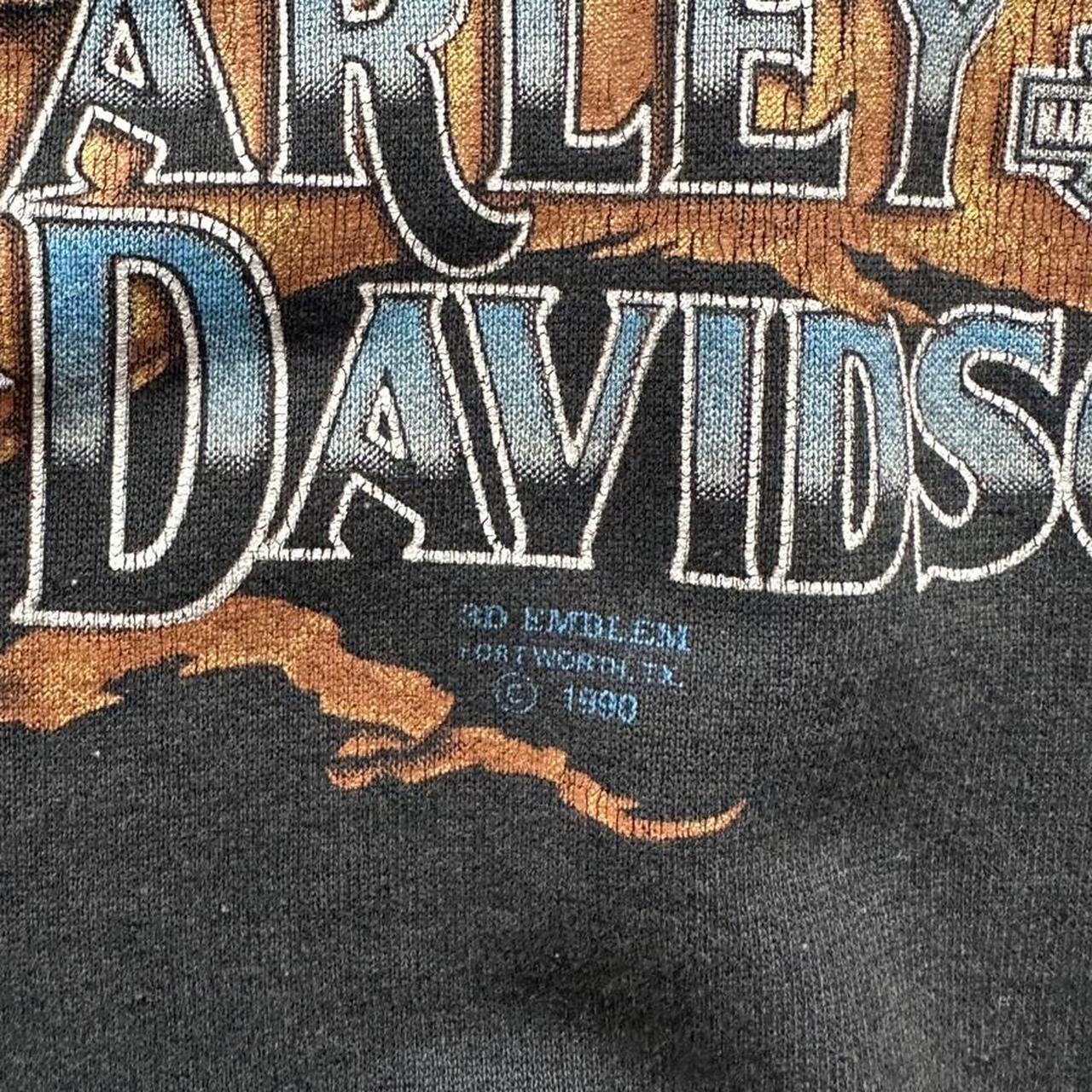 Black Harley Davidson 3D Emblem Rare 90’s Vintage Sweatshirt - Medium