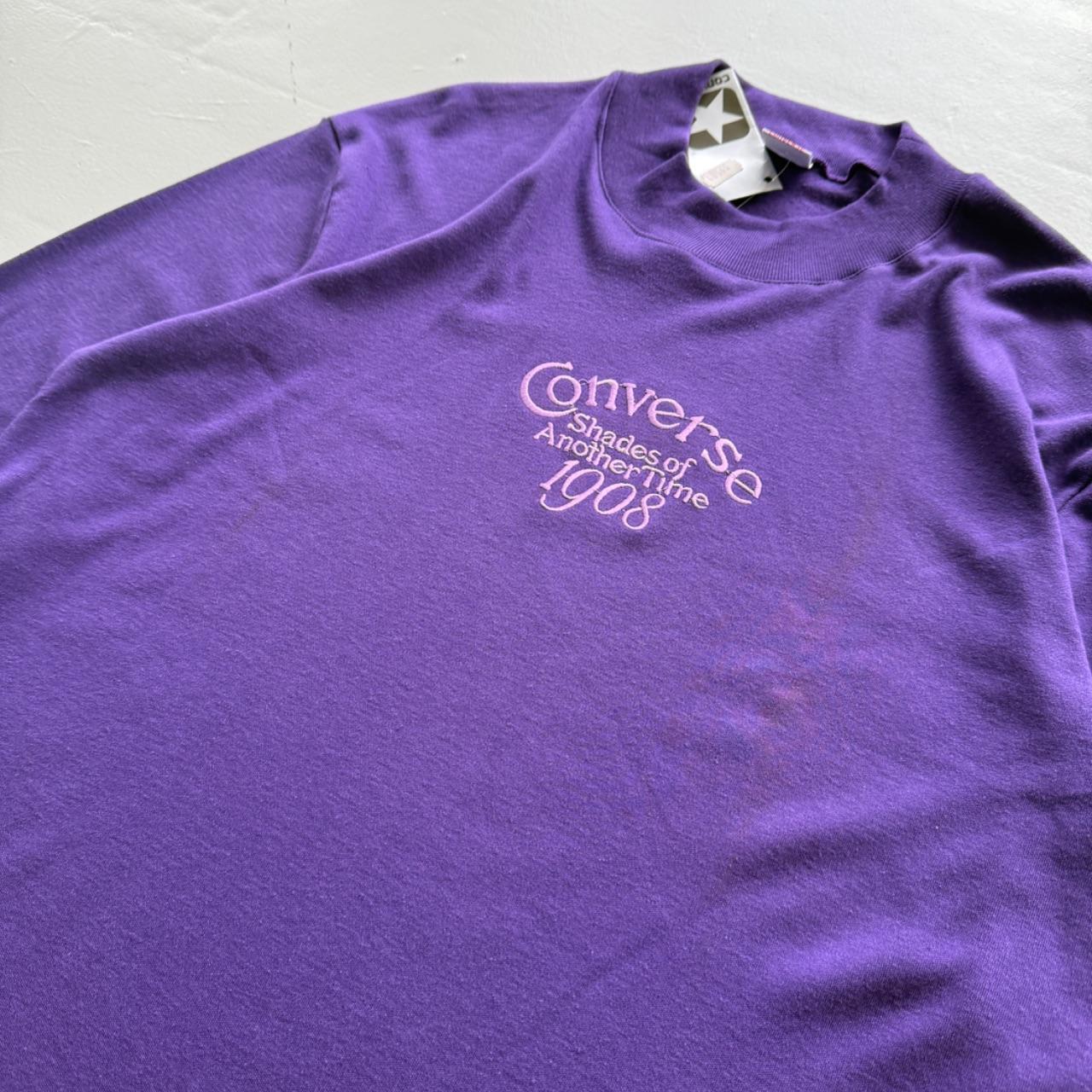 Purple Converse 90's Deadstock Graphic Mock Neck Sweatshirt - Large