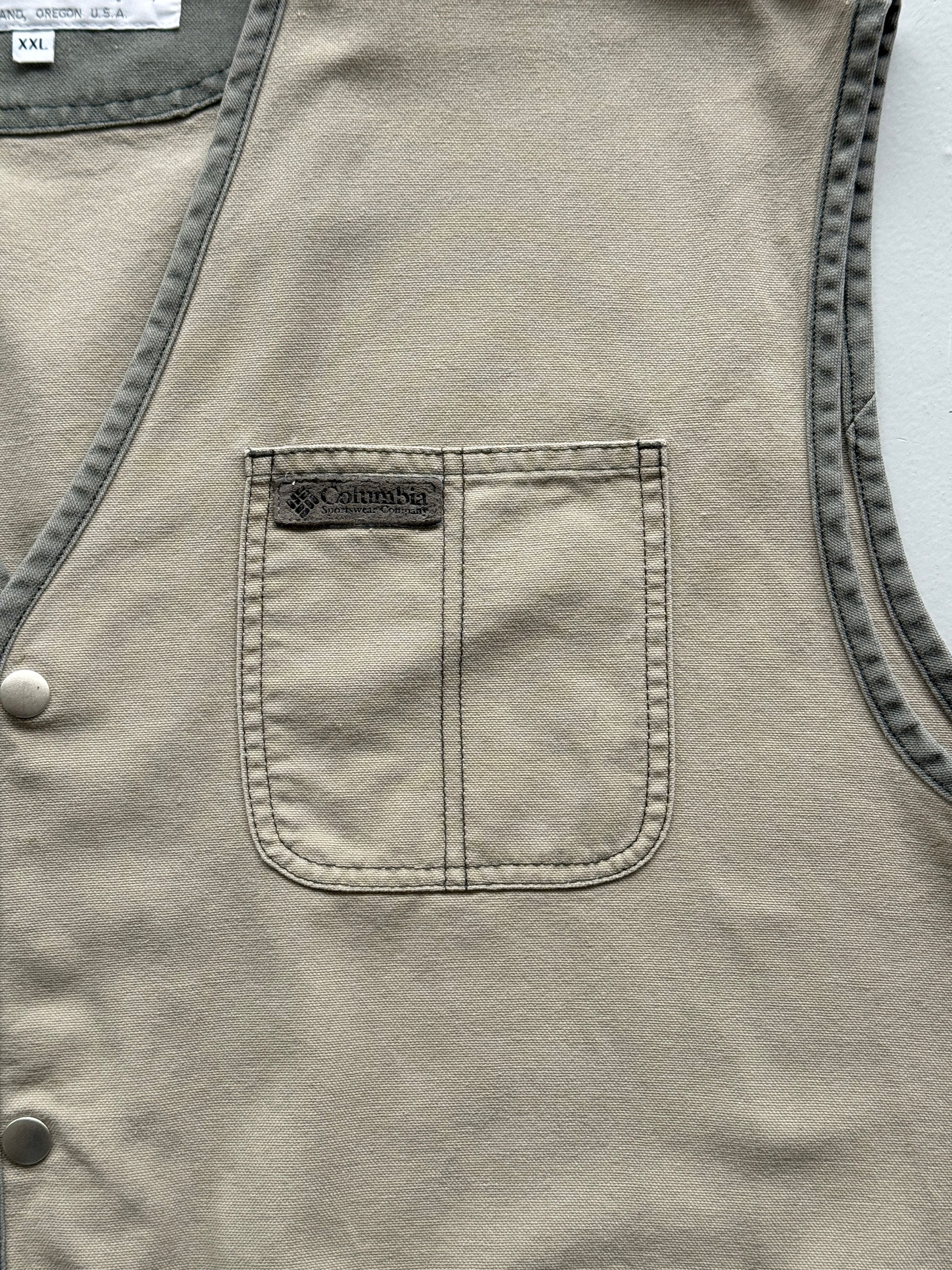 Cream Columbia 90's Vintage Utility Fishermans Vest- XL