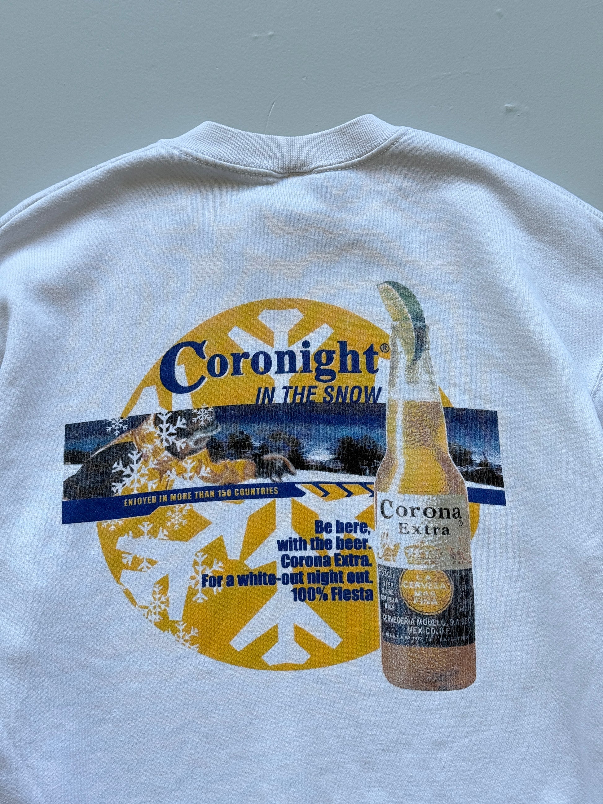 Corona Extra Coronight In The Snow 90's Vintage Graphic Sweatshirt - Medium