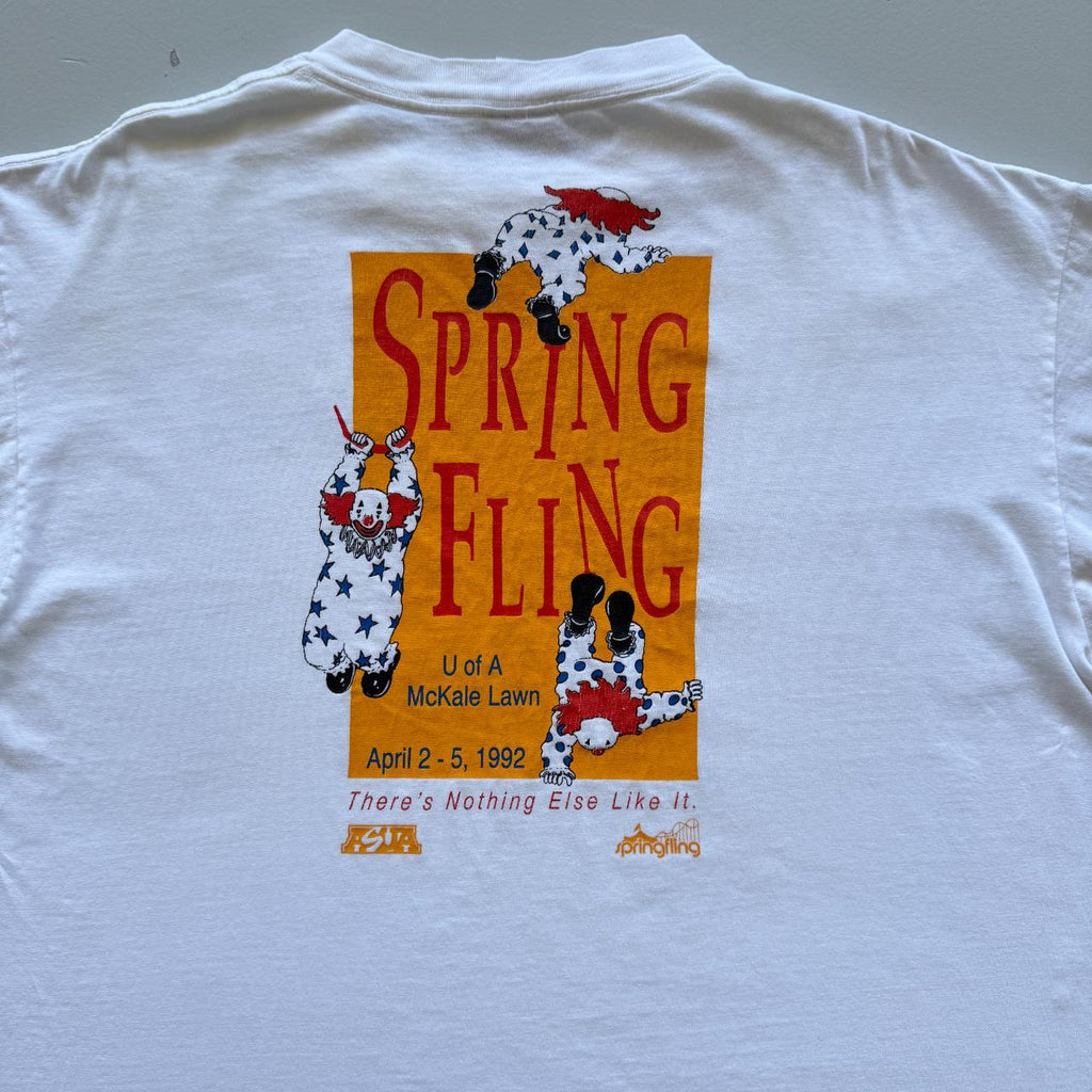 White Spring Fling Art Vintage 90s T-shirt - XL