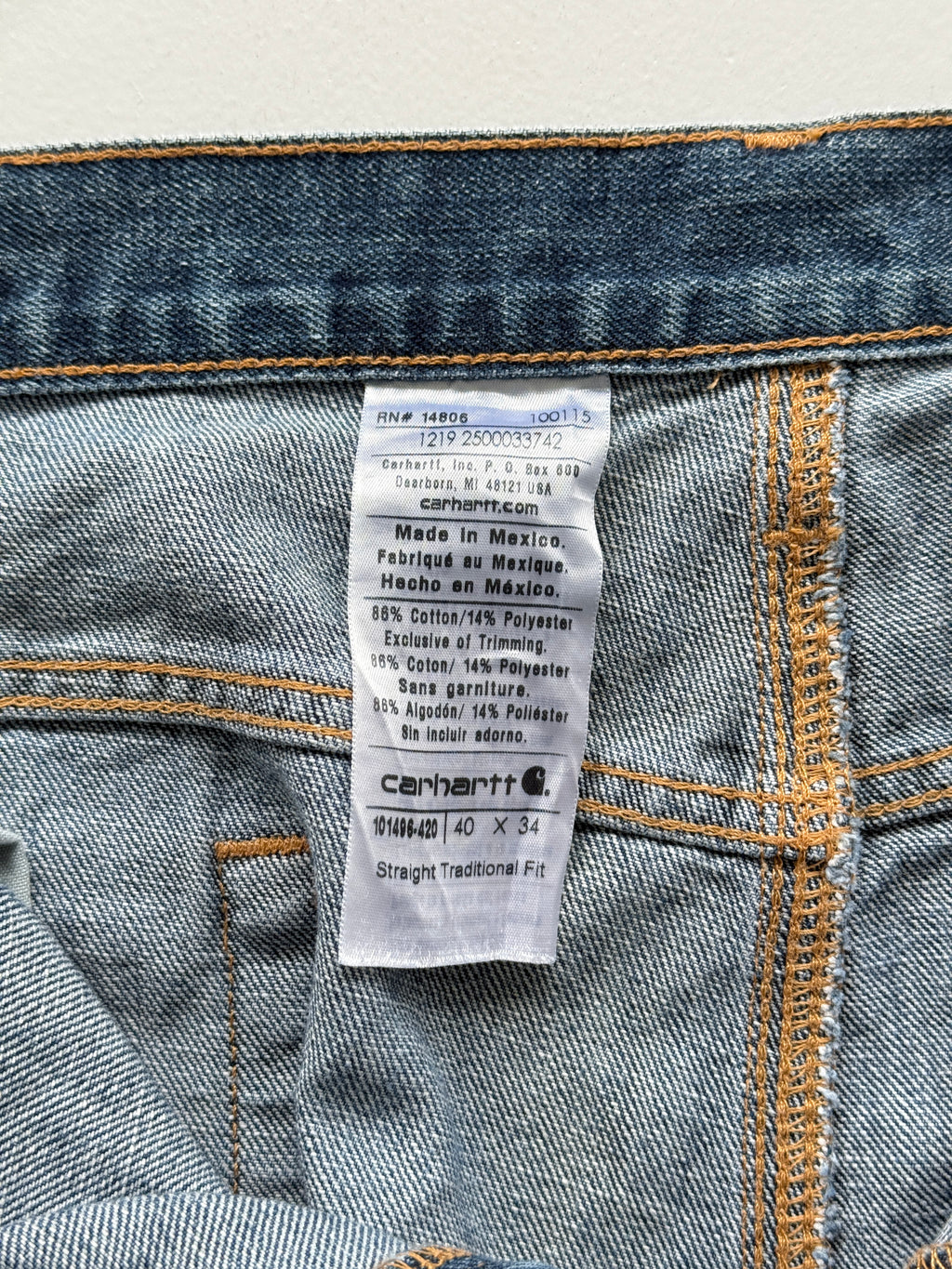 Blue Carhartt 00's Vintage Denim Tapered Jeans - W40 x L34