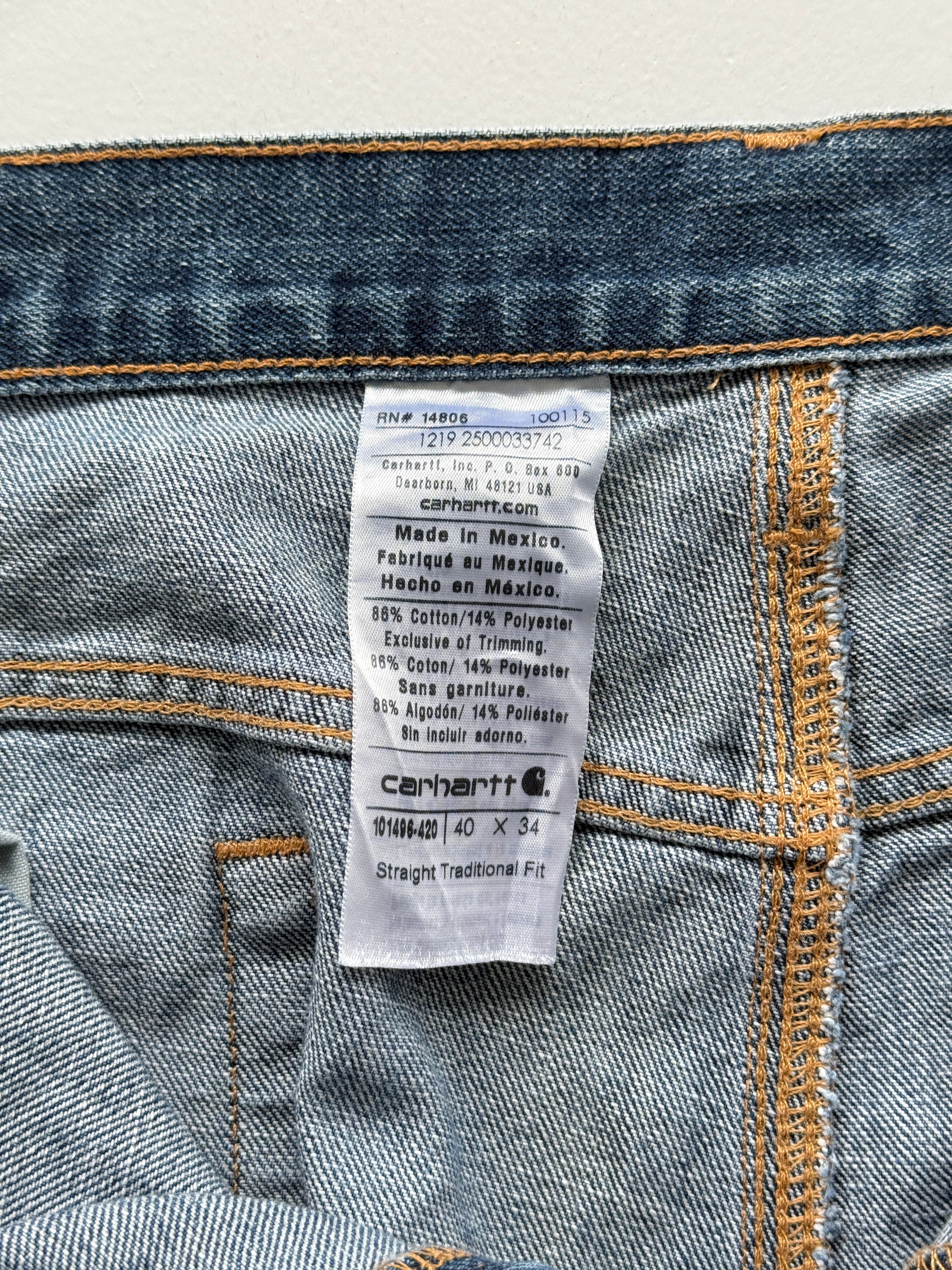 Blue Carhartt 00's Vintage Denim Tapered Jeans - W40 x L34