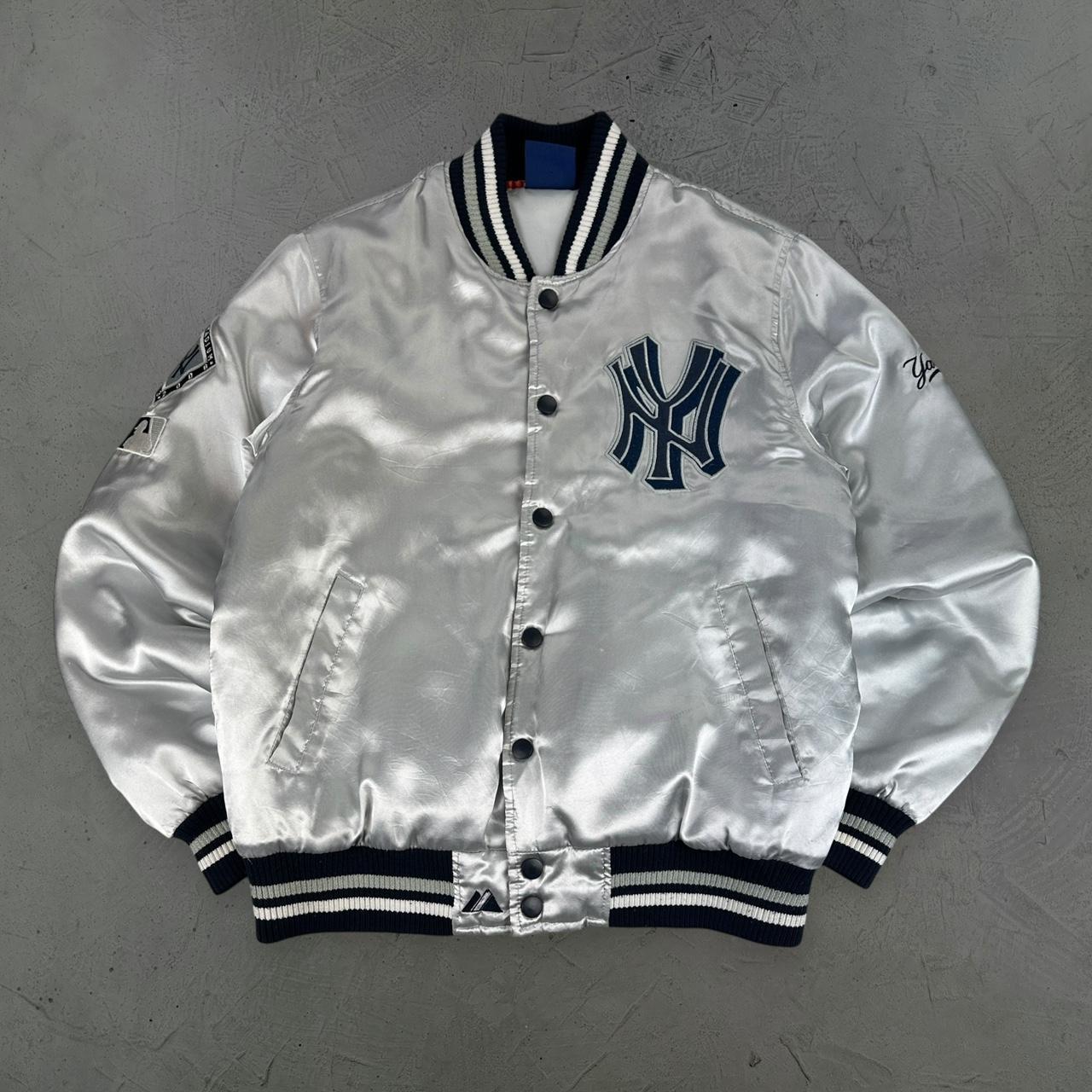 New York Yankees Silver Rare Vintage Varsity Jacket - Medium