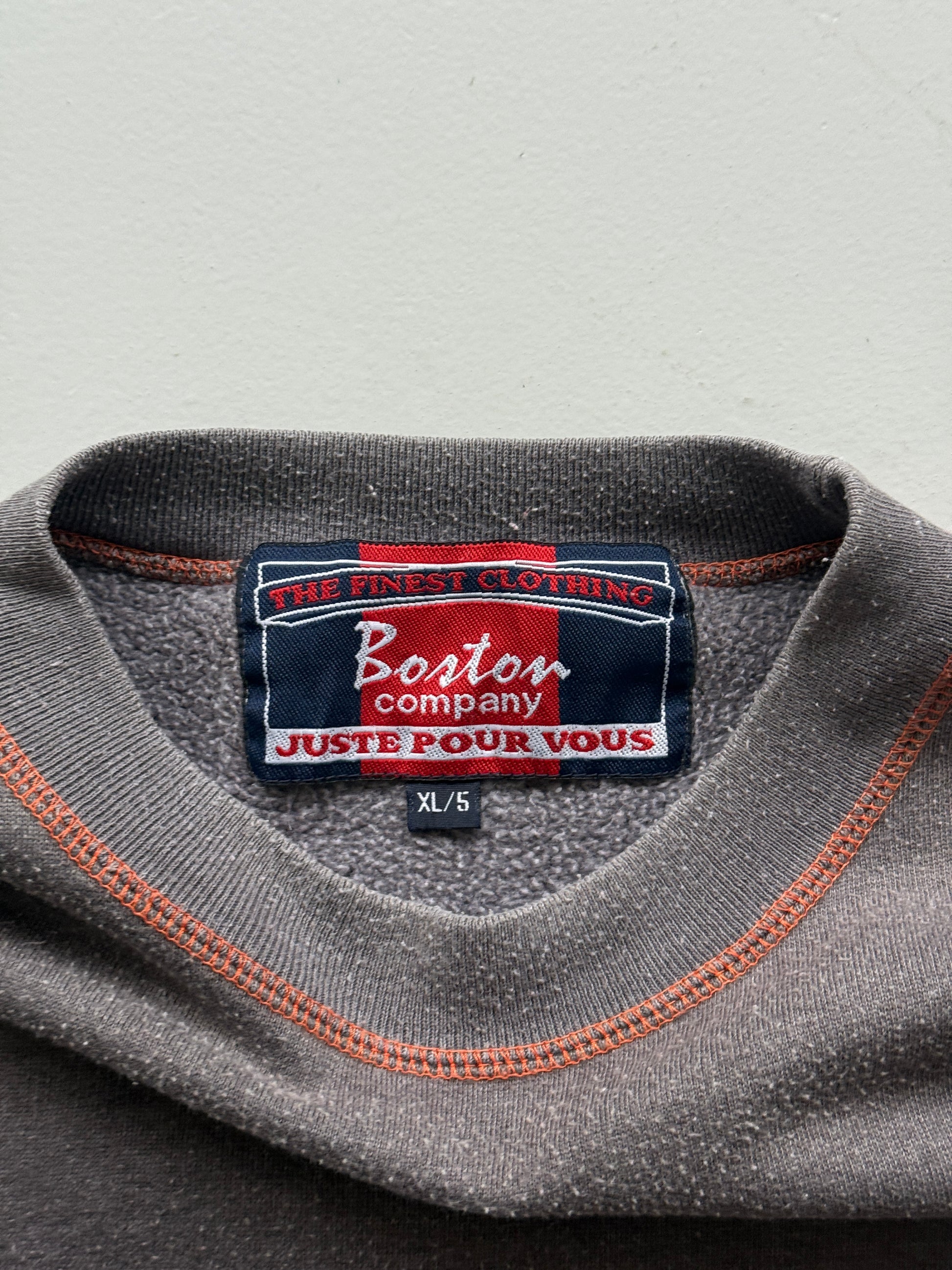 Grey Boston Company 90's Vintage Hip Hop Graphic Sweatshirt Jumper- Large