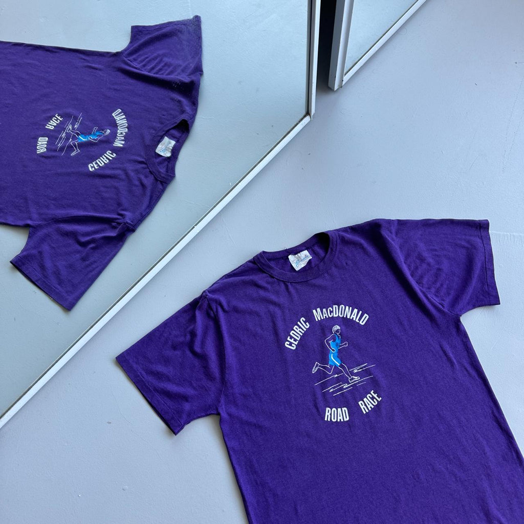Purple Cedric Macdonald Running 90s Vintage T-shirt - Medium